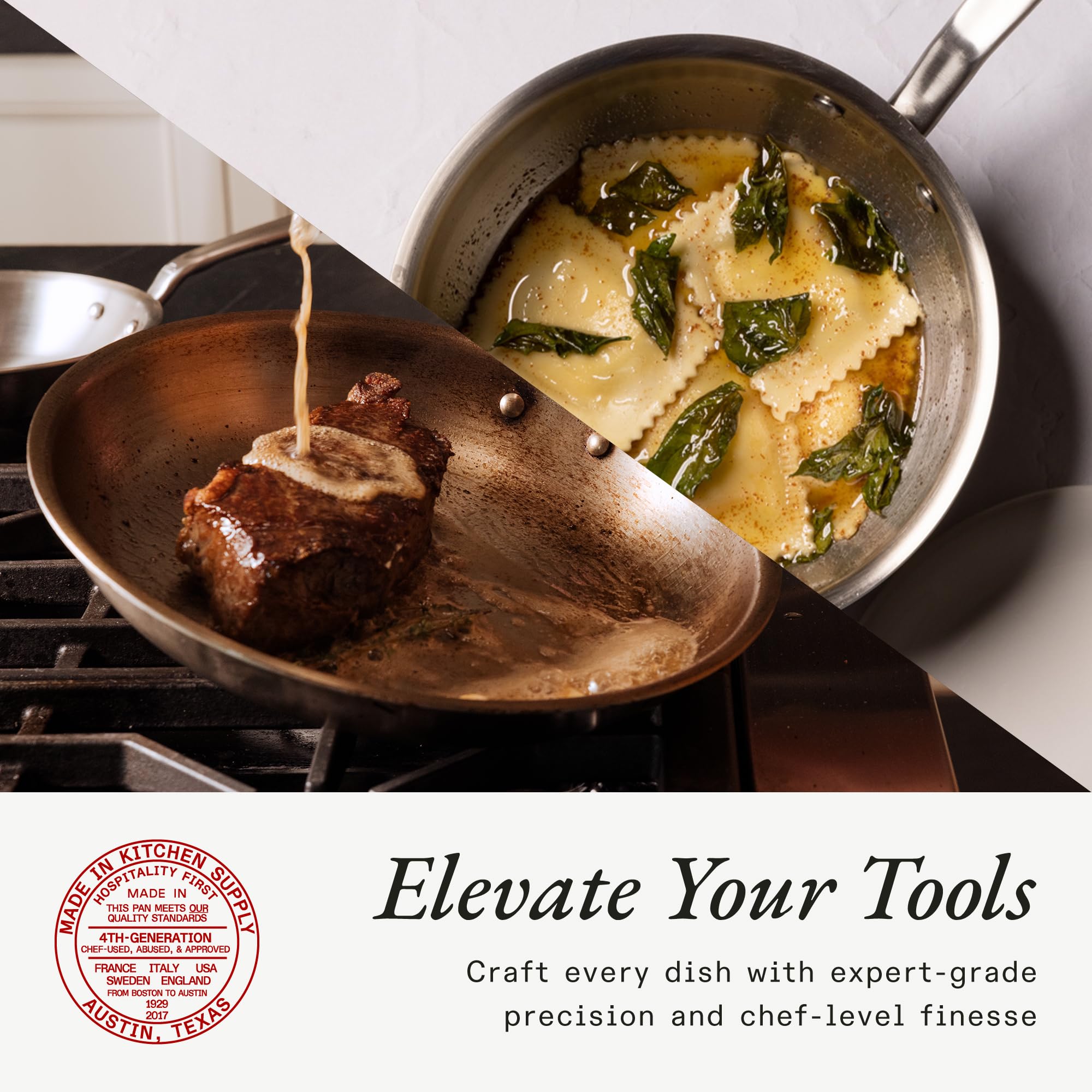 made-in-3-piece-procoat-non-stick-pan-set-graphite-5-ply-stainless-clad-frying-p image 4