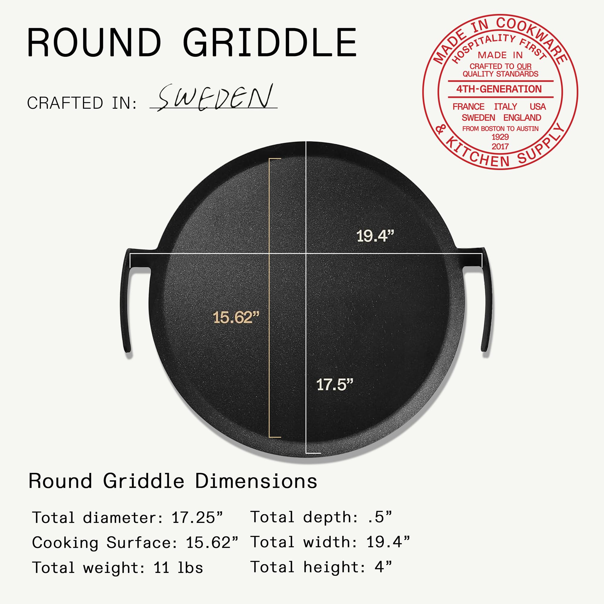 made-in-seasoned-17-round-carbon-steel-griddle-pre-seasoned-grill-griddle-for-ke image 3