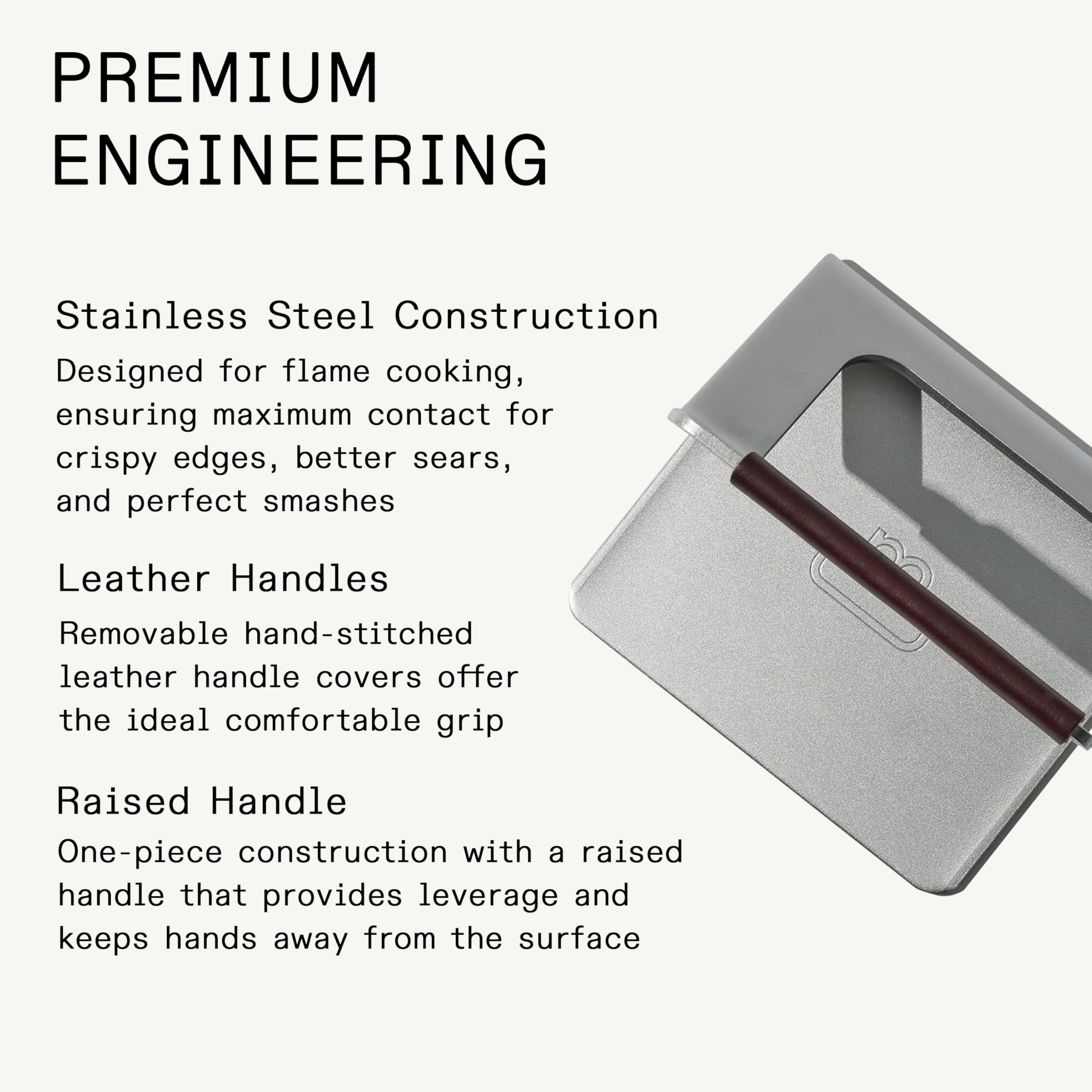 made-in-stainless-steel-grill-press-with-removable-leather-handle-cover-crafted- image 2