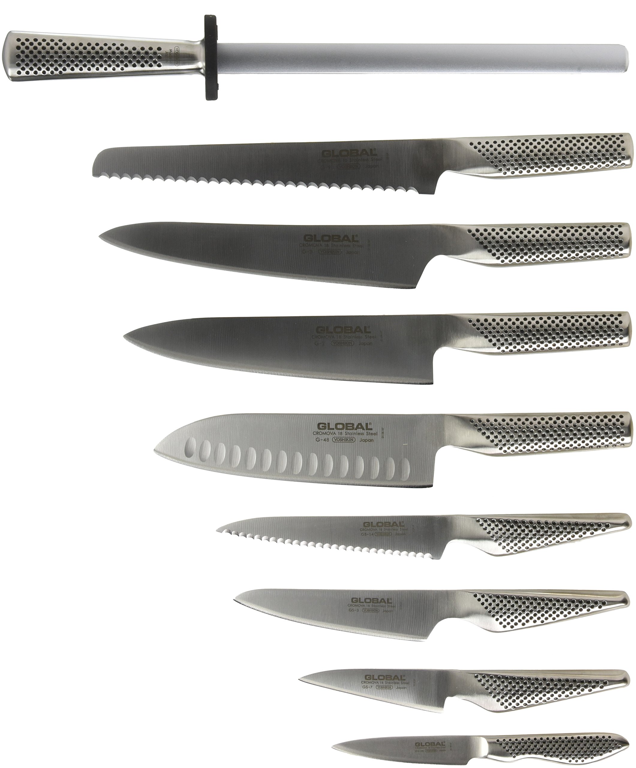 global-5-piece-knife-block-set-silver-8-chef-s-5-25-chef-s-7-santoku-6-serrated- image 2