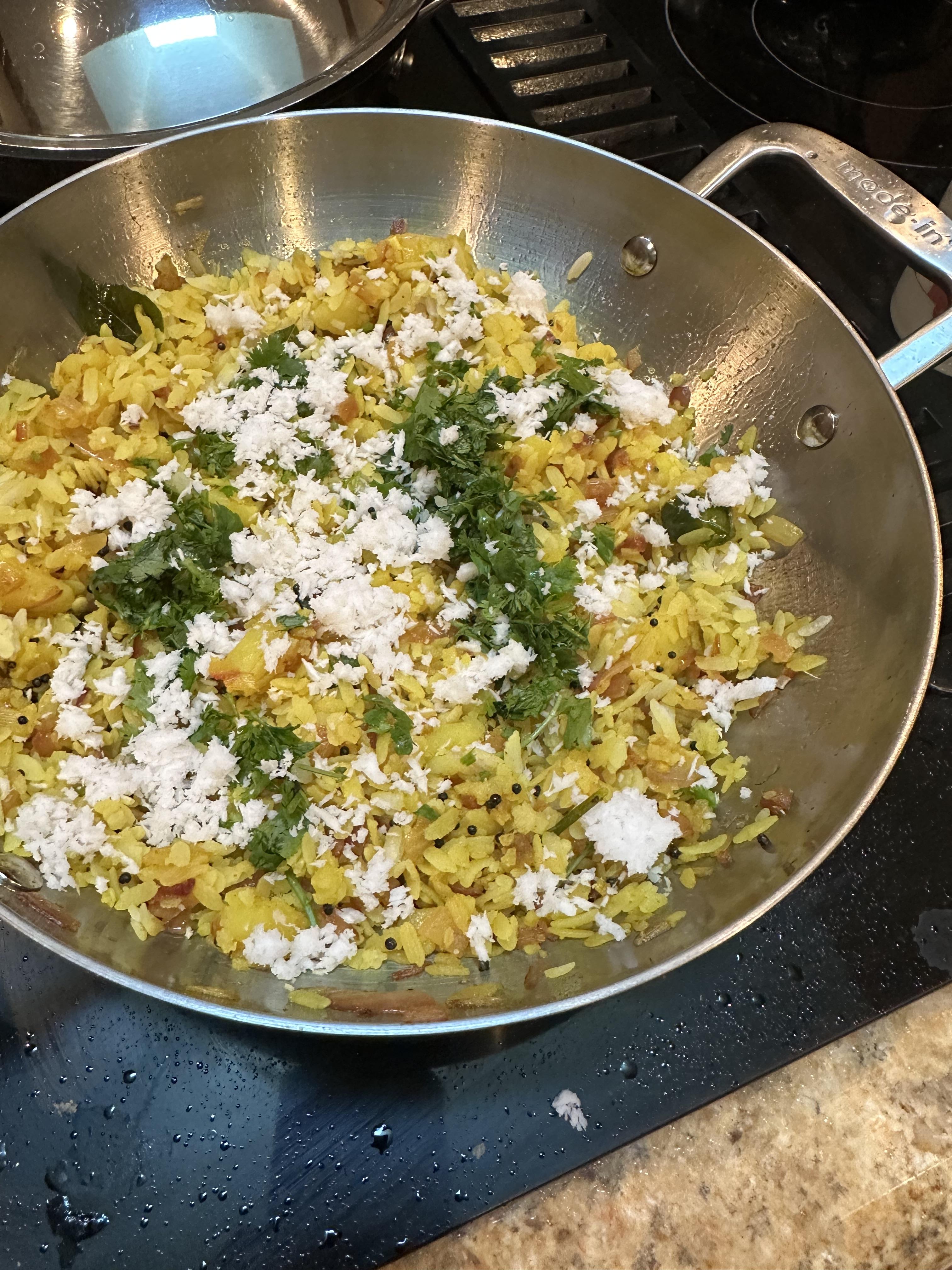 Great for frying, handle gets warm