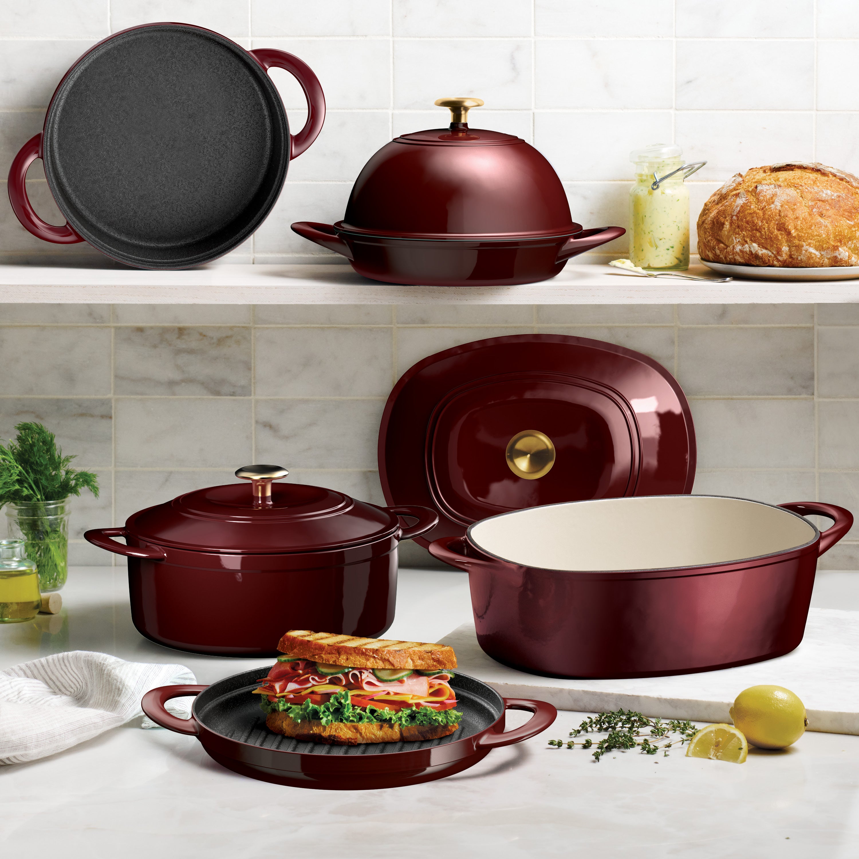 tramontina-9-5-inch-cast-iron-bread-oven-with-porcelain-enamel-interior-and-tigh image 5