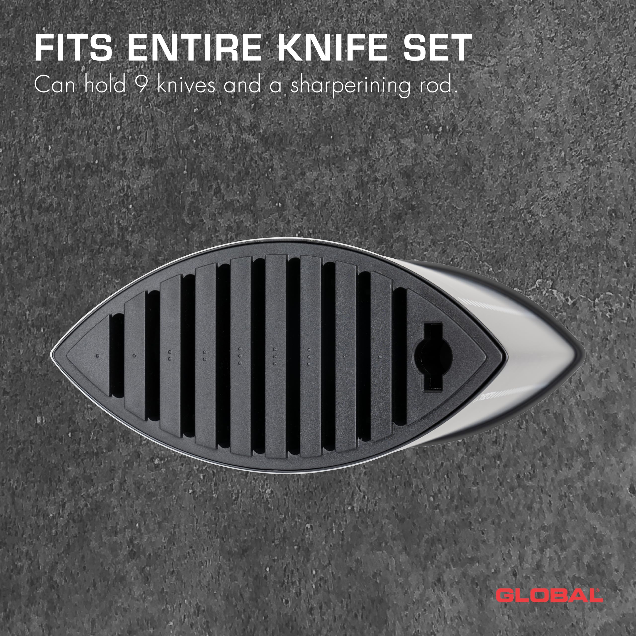 global-gkb-52-cb-10-slot-knife-block-black-holds-9-knives-plus-steel-or-shears image 2