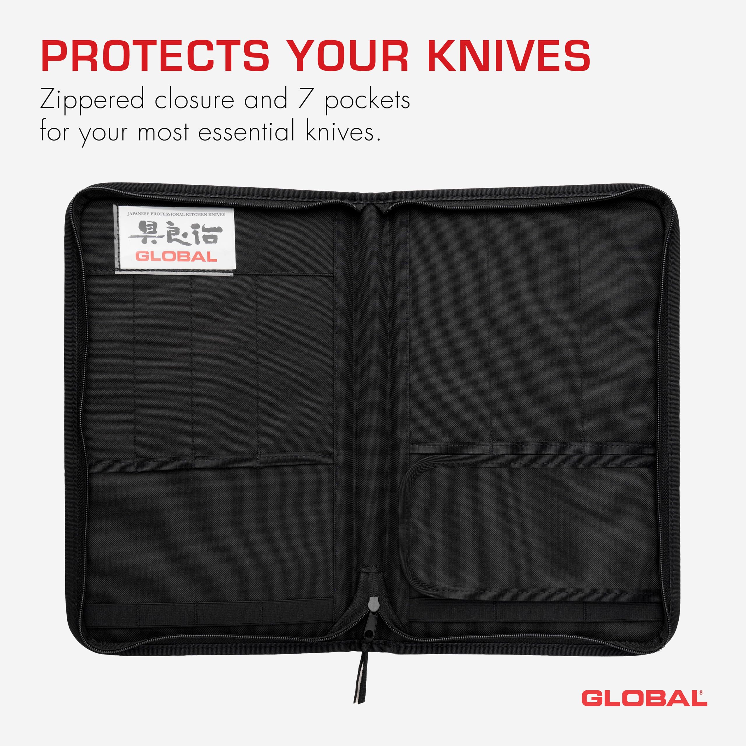 global-g-666-07-knife-portfolio-with-7-pockets-black-heavy-duty-denier-nylon-kni image 5