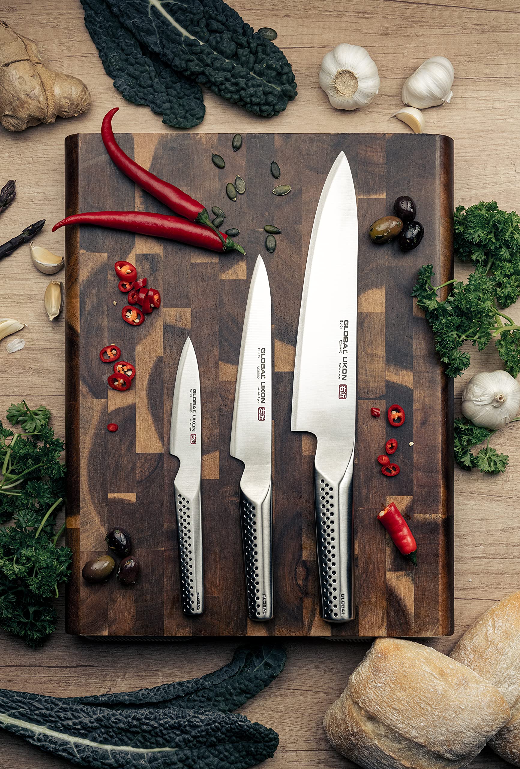 global-gu-3002-ukon-3-piece-kitchen-knife-set-cromova-18-stainless-steel image 5