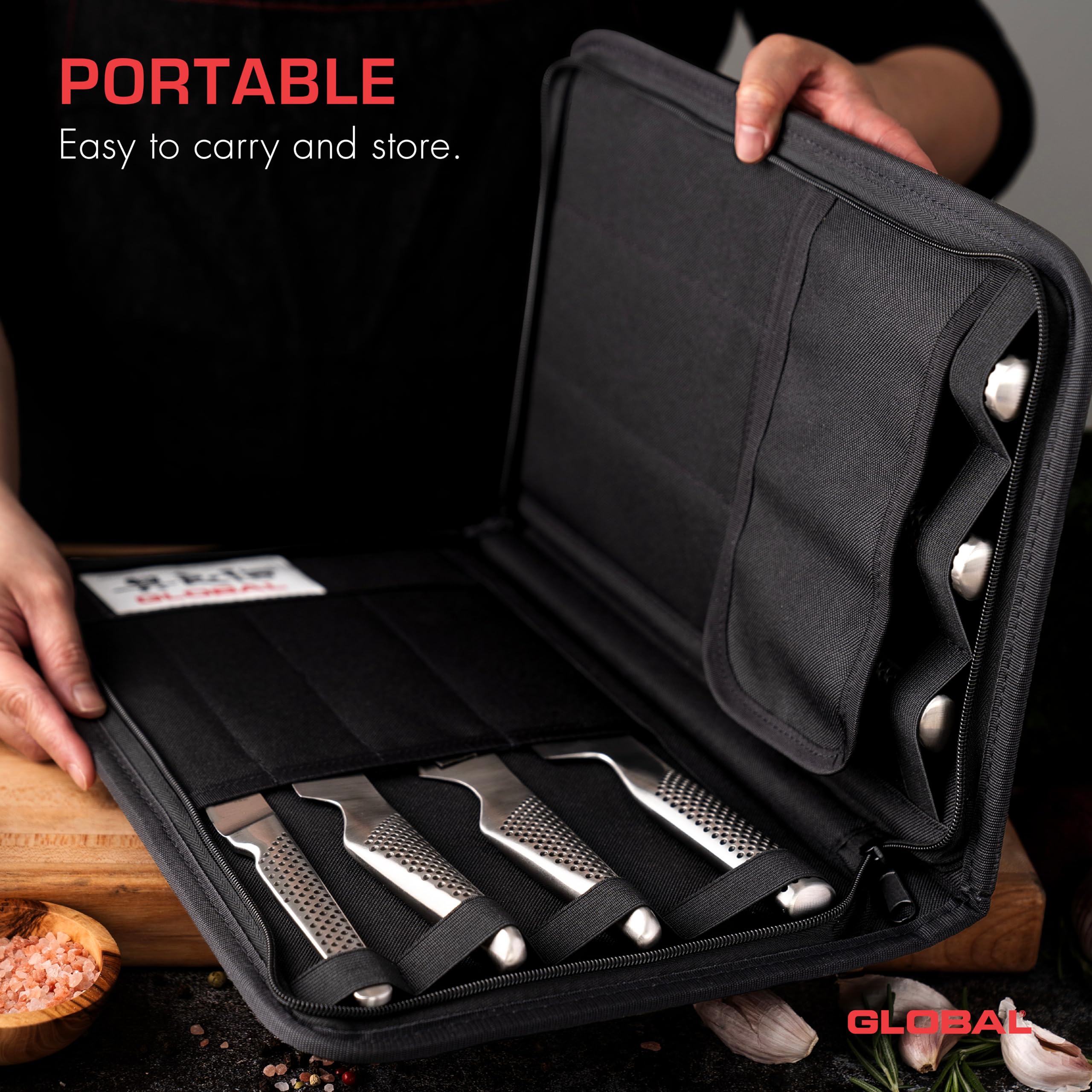 global-g-666-07-knife-portfolio-with-7-pockets-black-heavy-duty-denier-nylon-kni image 6