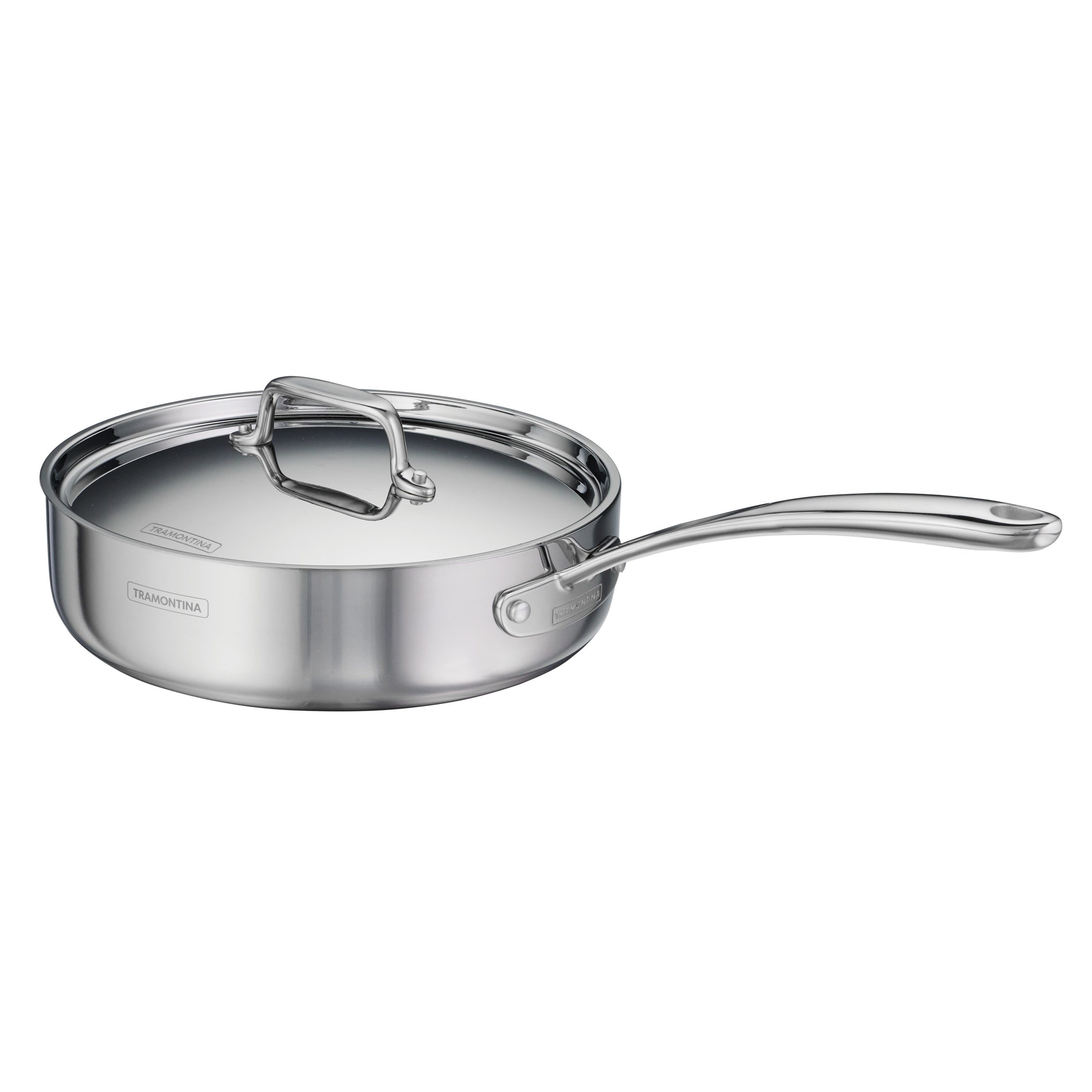 tramontina-utsava-tri-ply-clad-2-9-qt-covered-deep-saut-pan-with-ceramic-interio image 2