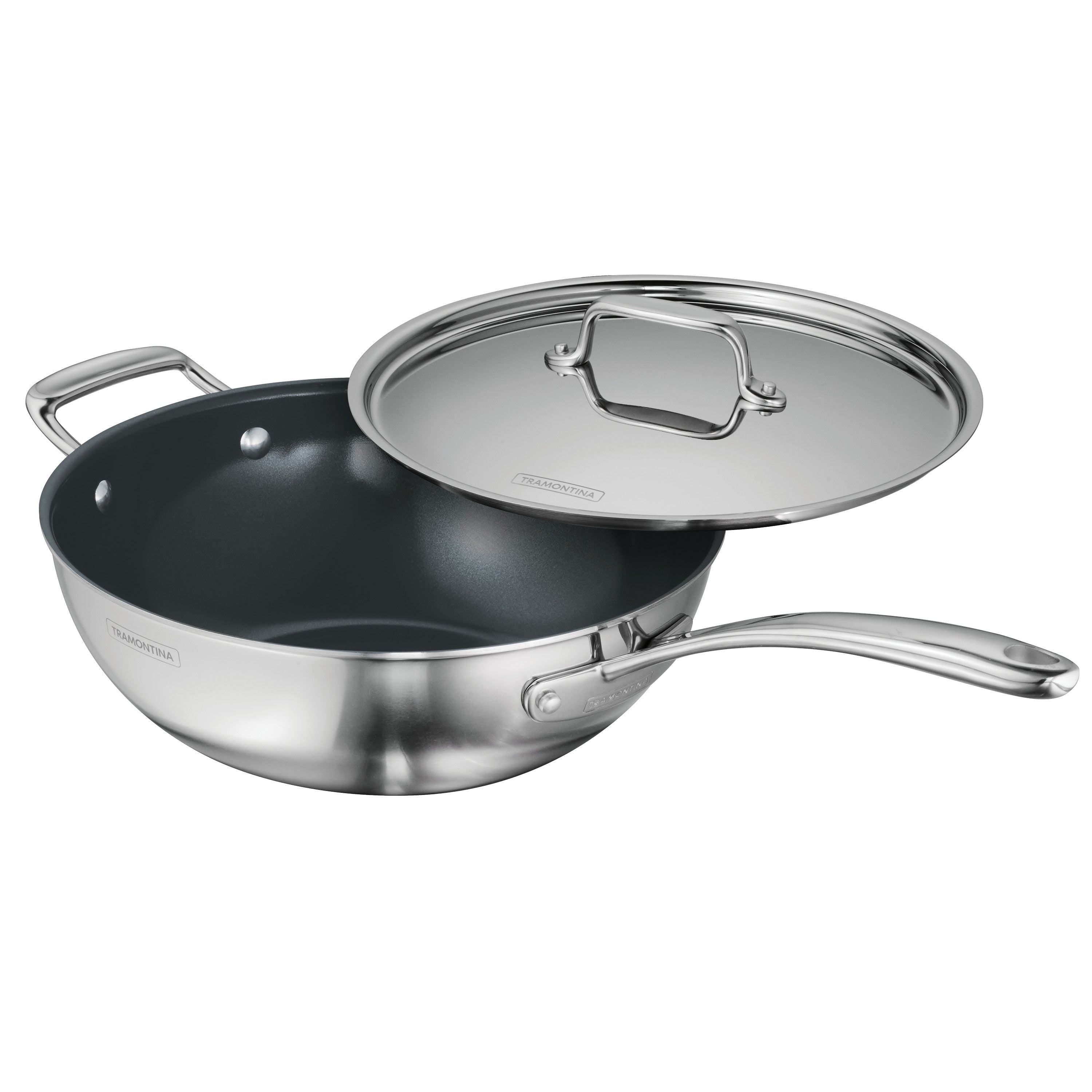 tramontina-utsava-tri-ply-clad-3-75-qt-covered-wok-with-ceramic-interior image 1