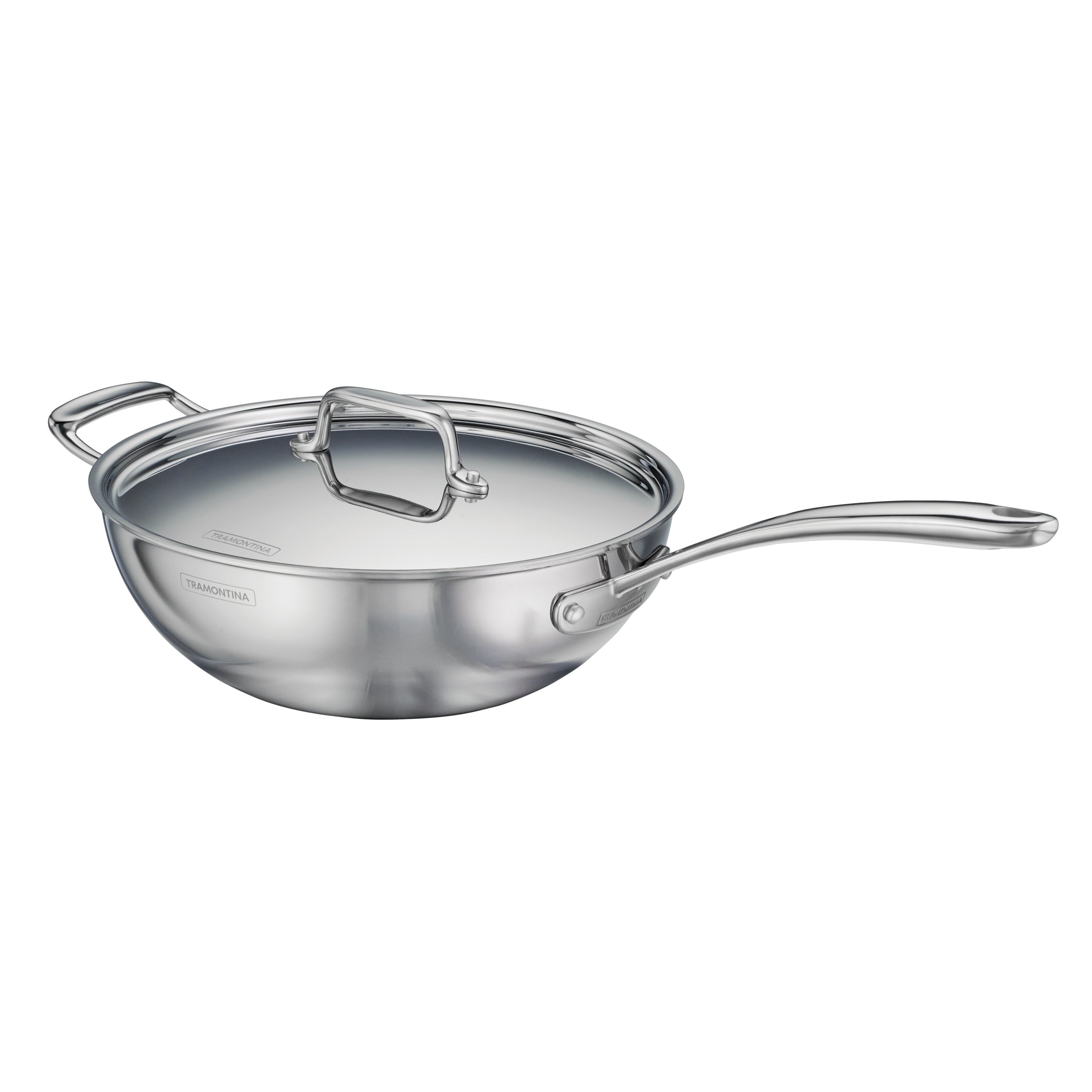tramontina-utsava-tri-ply-clad-3-75-qt-covered-wok-with-ceramic-interior image 2
