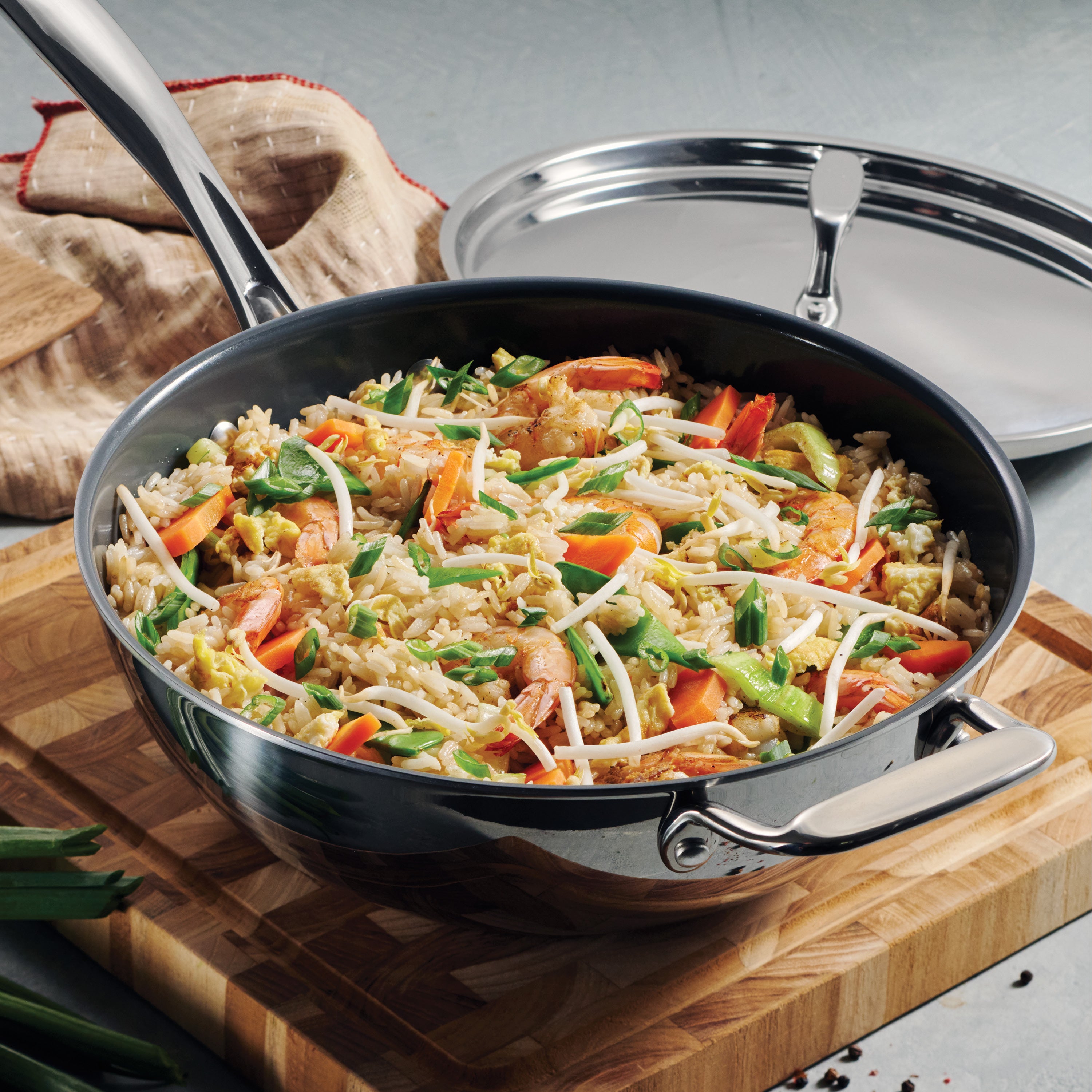 tramontina-utsava-tri-ply-clad-3-75-qt-covered-wok-with-ceramic-interior image 3