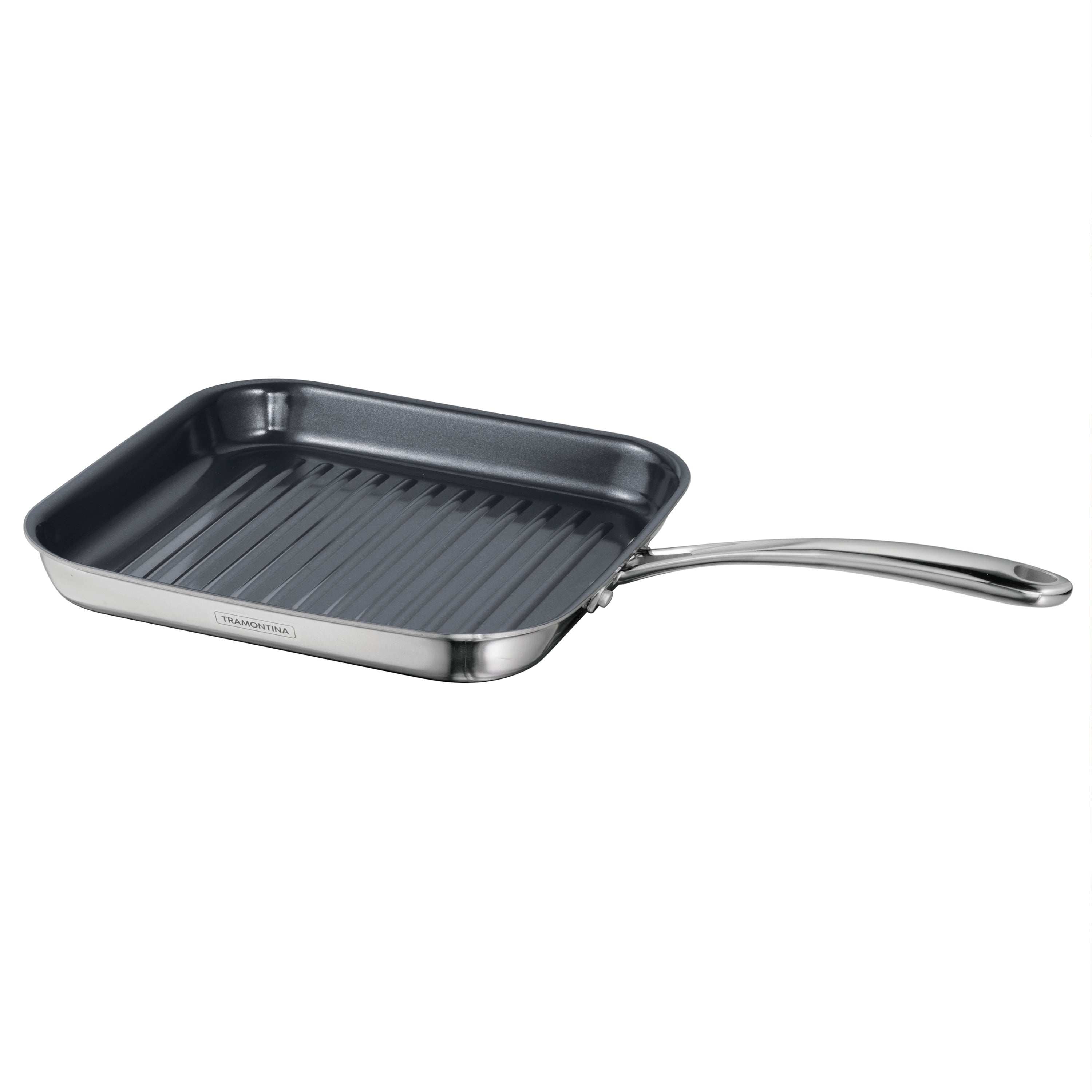 tramontina-utsava-tri-ply-clad-10-inch-grill-pan-with-ceramic-interior-and-lid image 2
