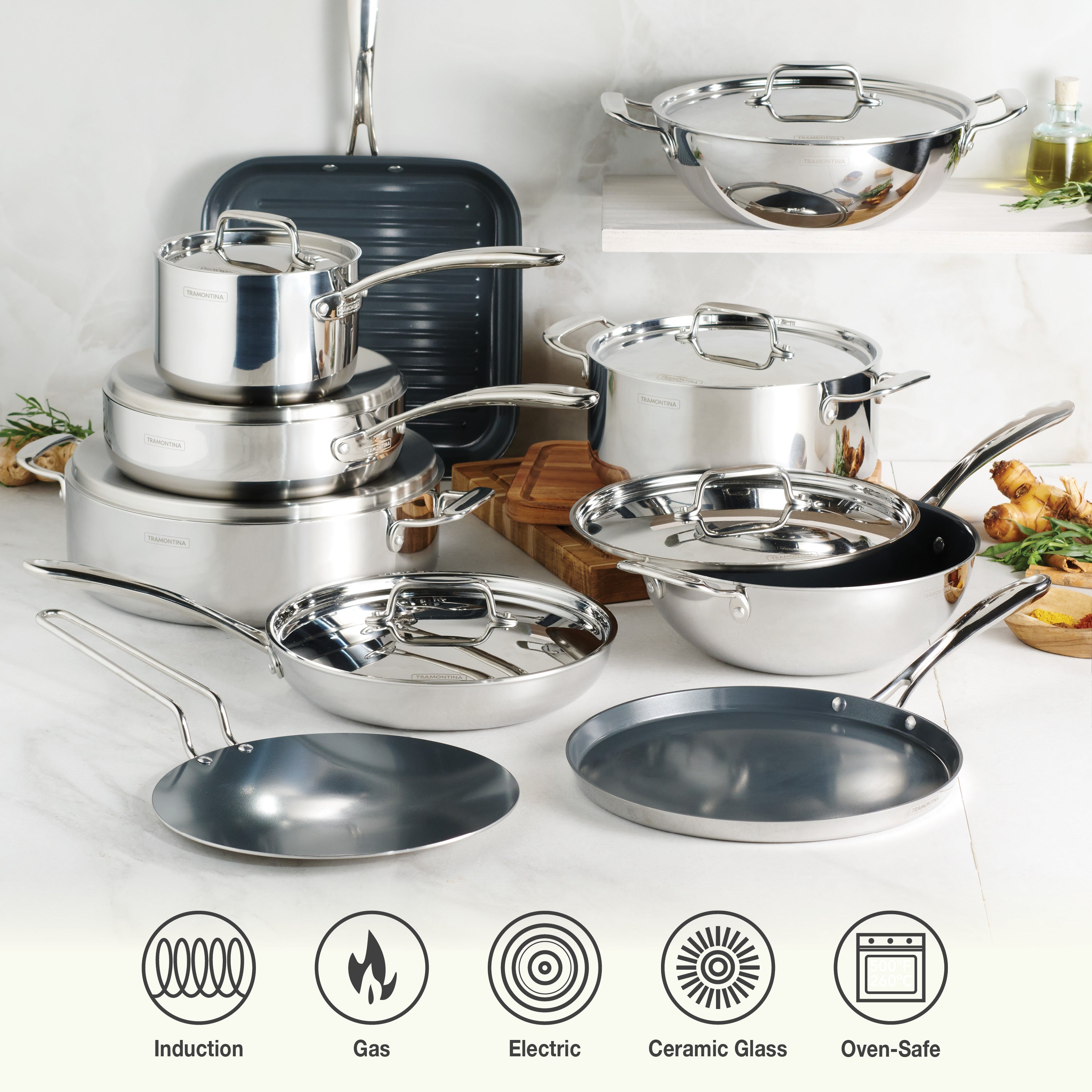 tramontina-utsava-tri-ply-clad-10-inch-grill-pan-with-ceramic-interior-and-lid image 5
