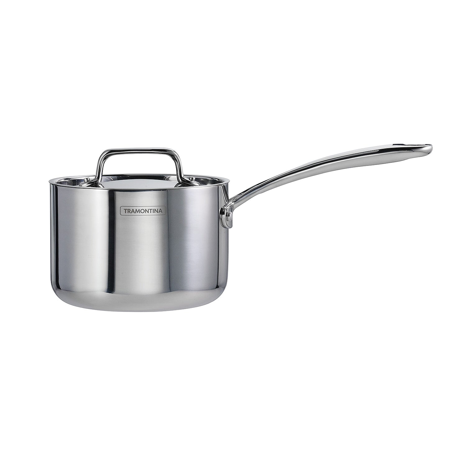 tramontina-utsava-tri-ply-clad-2-2-qt-covered-saucepan-with-ceramic-interior-ind image 2