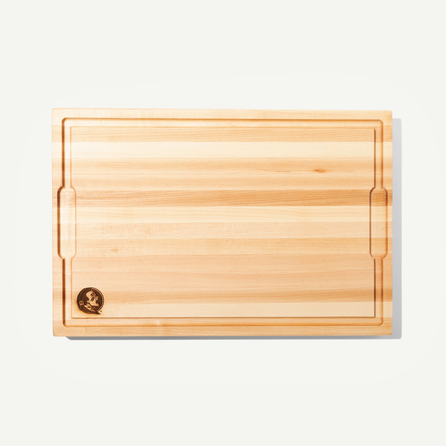 made-in-florida-state-university-maple-wood-butcher-block-with-laser-engraved-fs image 1
