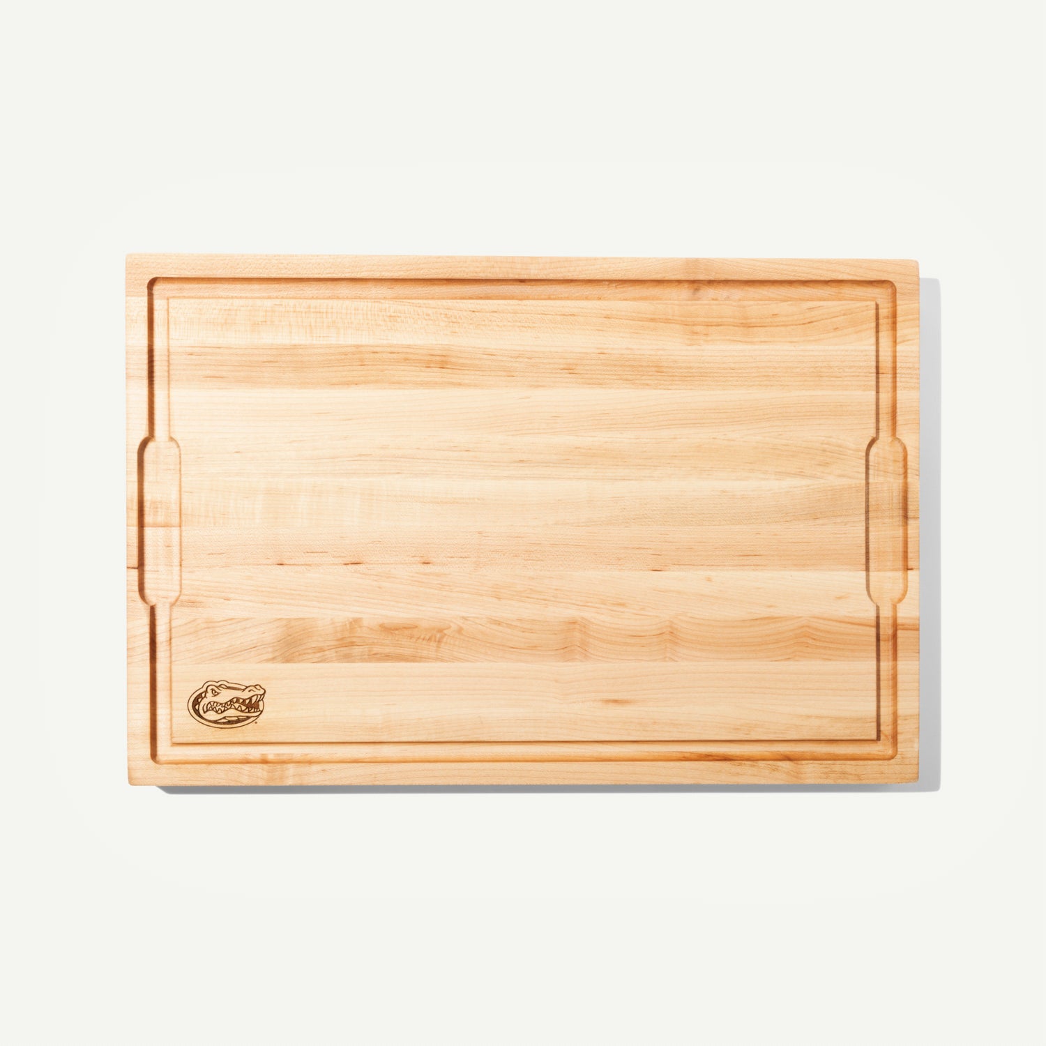 made-in-university-of-florida-maple-wood-butcher-block-laser-engraved-gators-log image 1