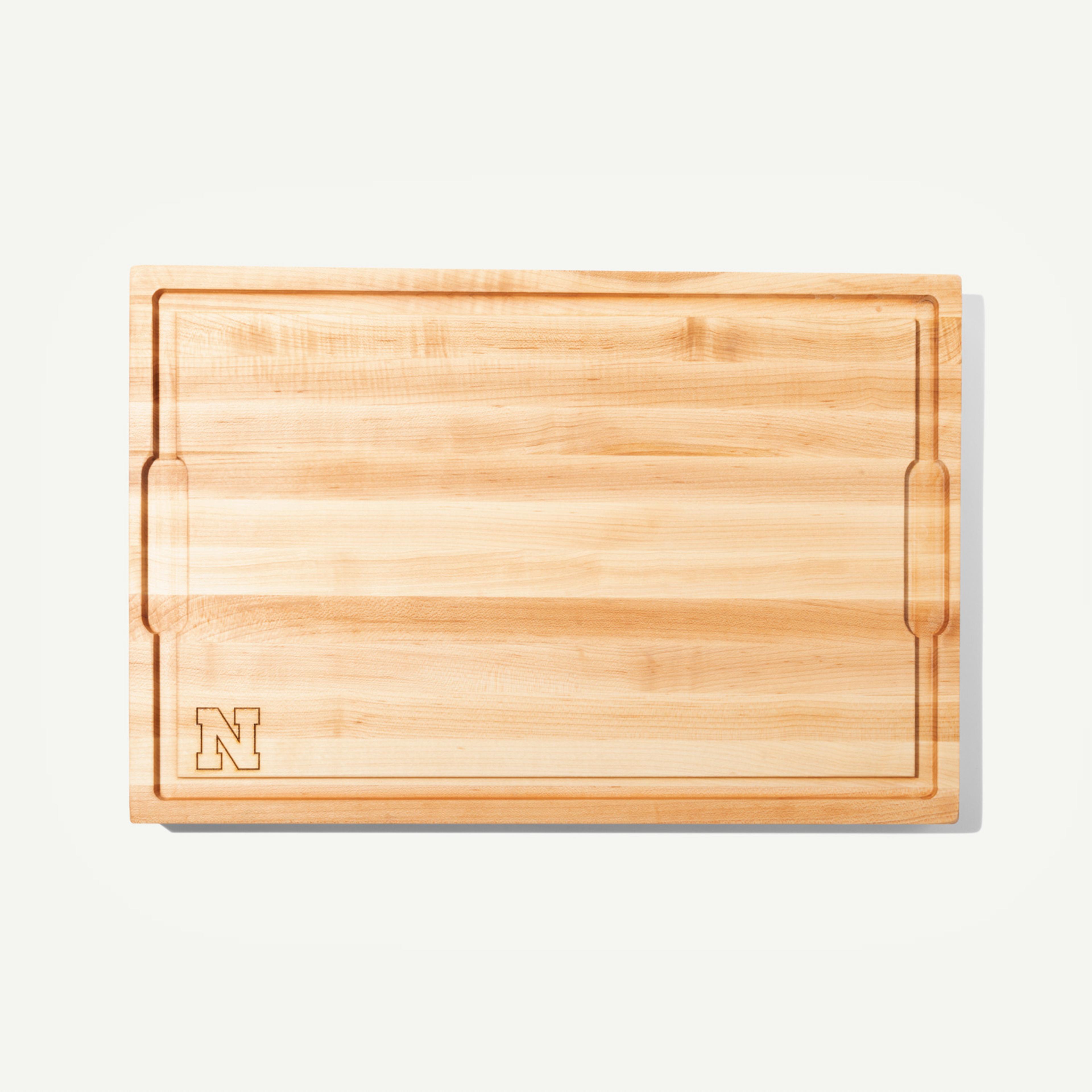 made-in-university-of-nebraska-maple-wood-butcher-block-cutting-board-with-laser image 3