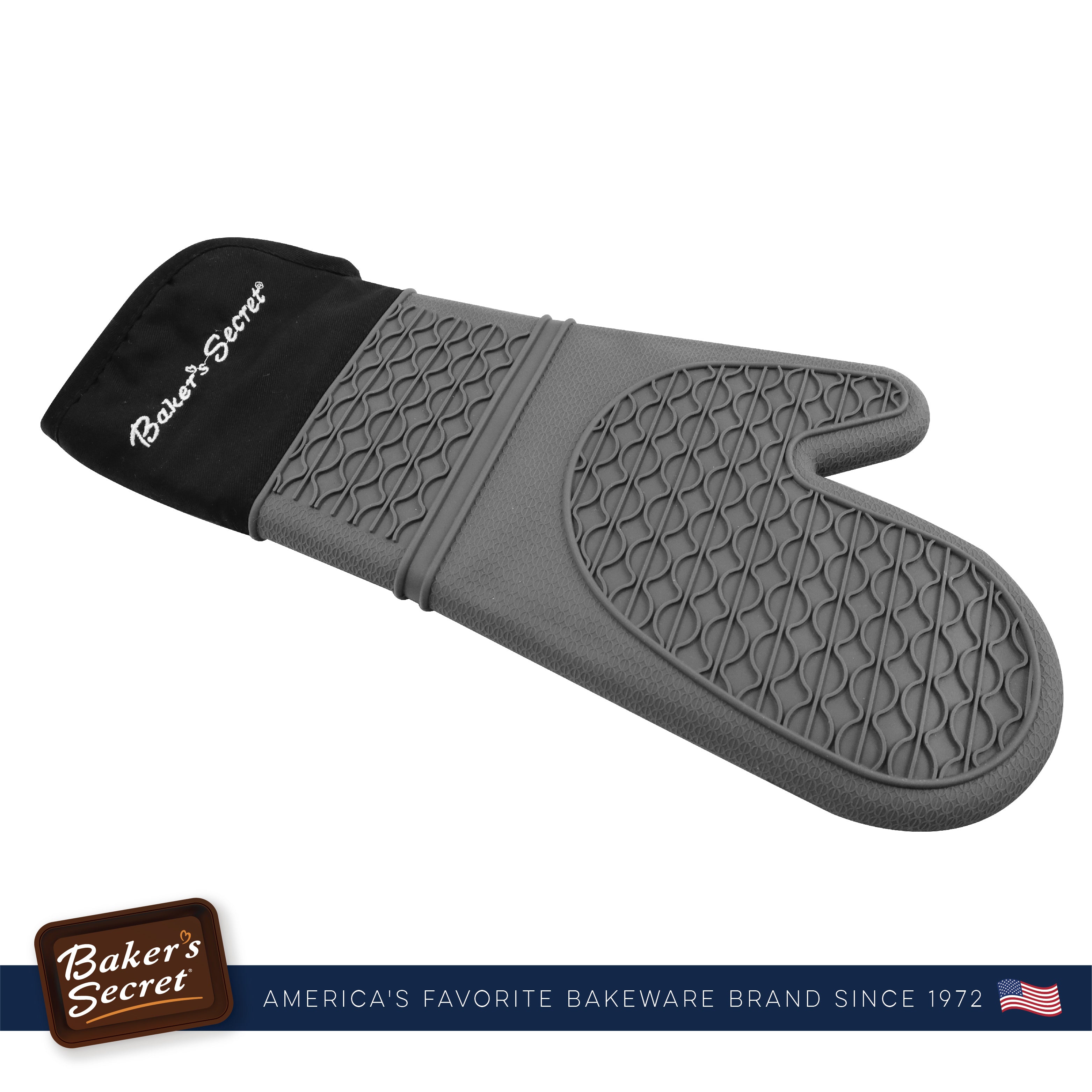baker-s-secret-oven-mitt-thick-silicone-heat-resistant-glove-with-cotton-lining image 4
