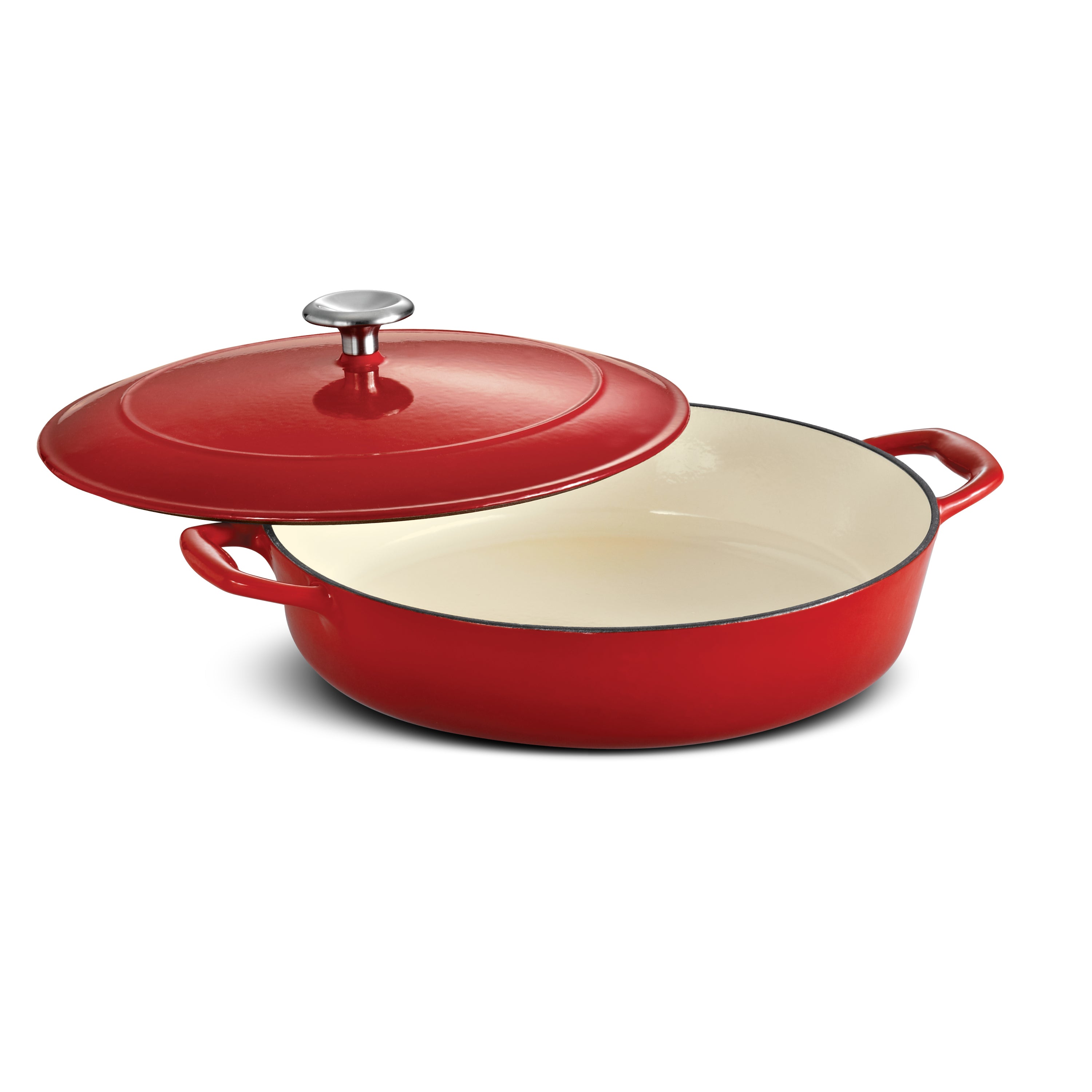 tramontina-bestow-4-quart-enameled-cast-iron-covered-braiser-self-basting-lid-wi image 1