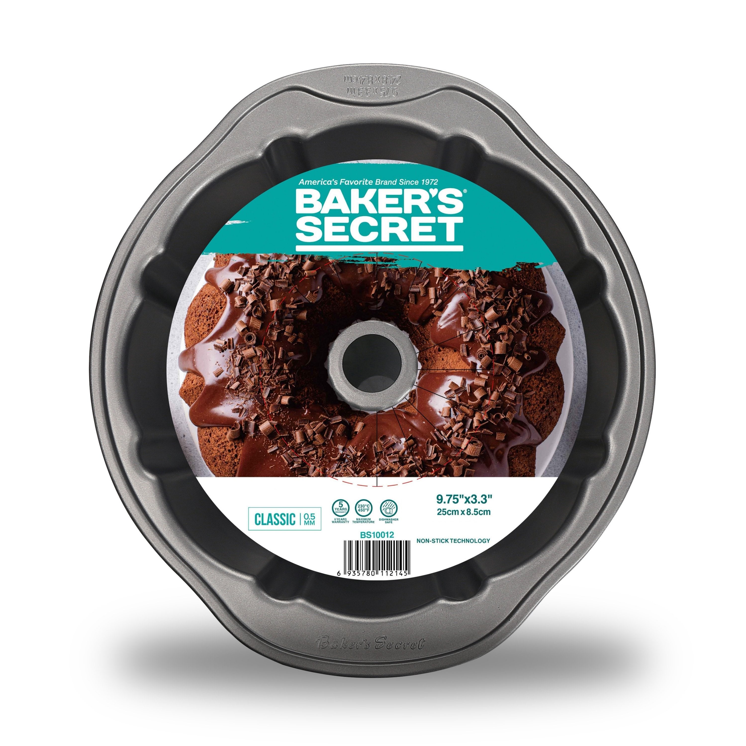 baker-s-secret-fluted-cake-pan-9-75-non-stick-carbon-steel-oven-safe-to-450-f image 1