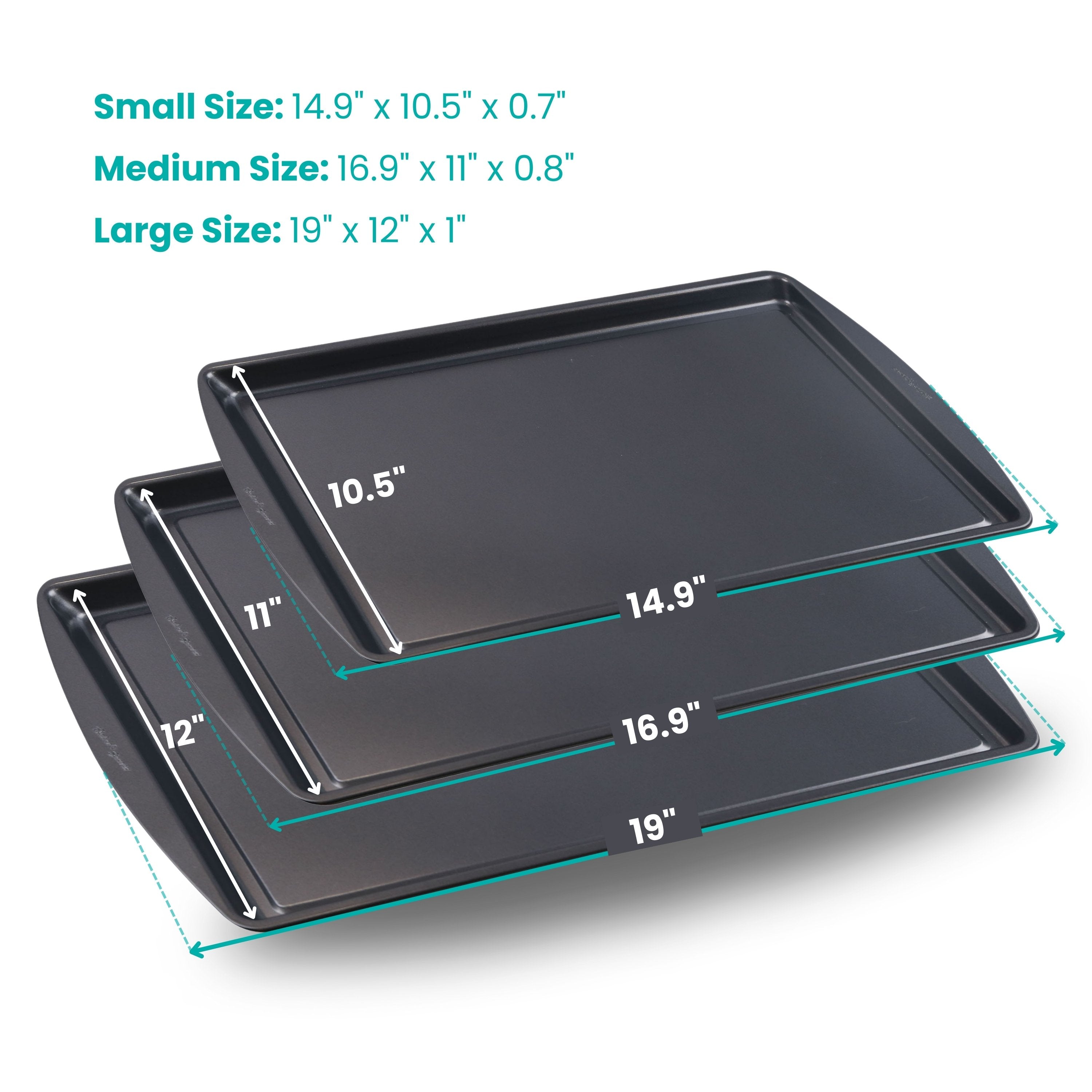baker-s-secret-3-piece-nonstick-cookie-sheet-set-carbon-steel-baking-sheets-oven image 2