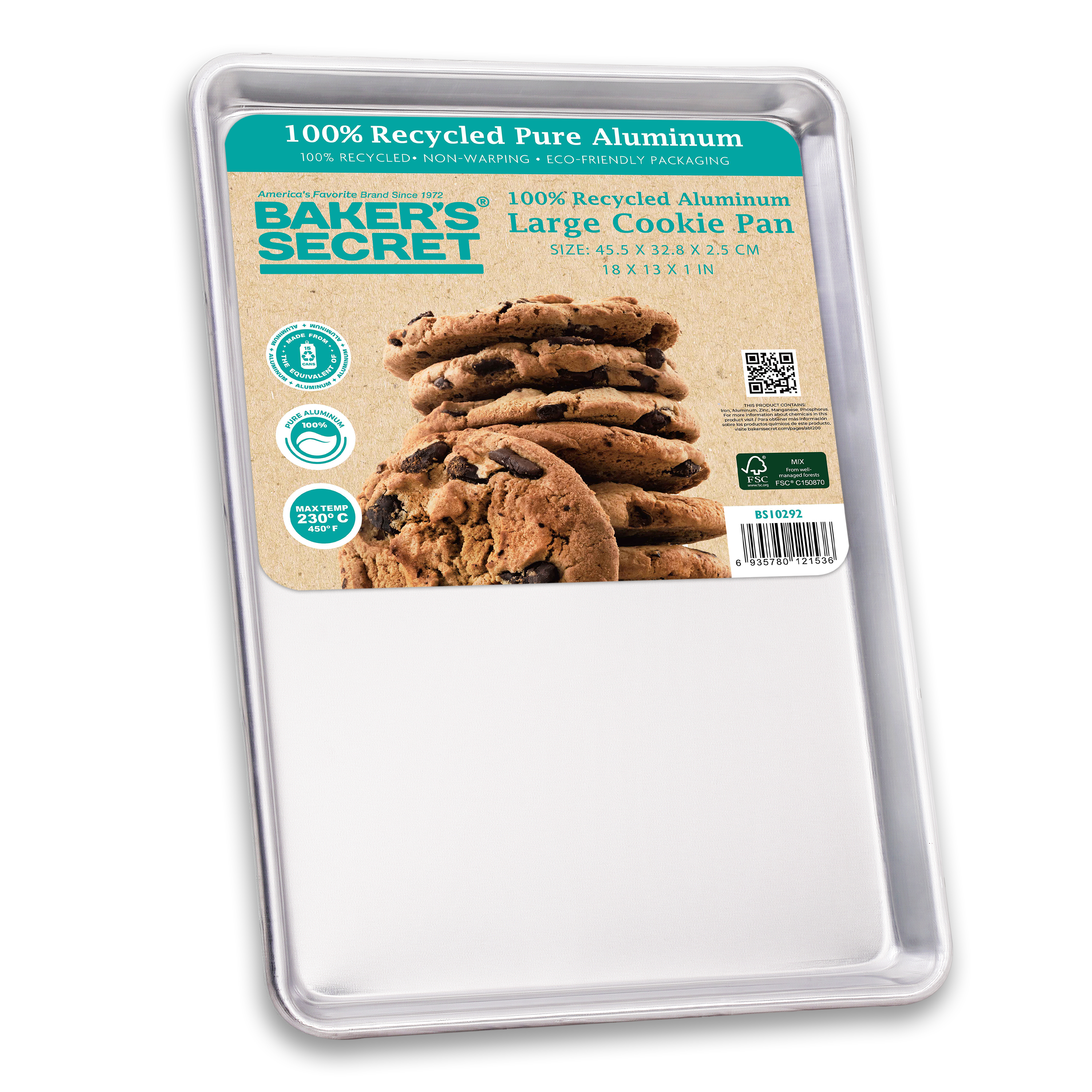 baker-s-secret-commercial-grade-pure-aluminum-cookie-sheet-16-5-x-11-7-0-8mm-nev image 1