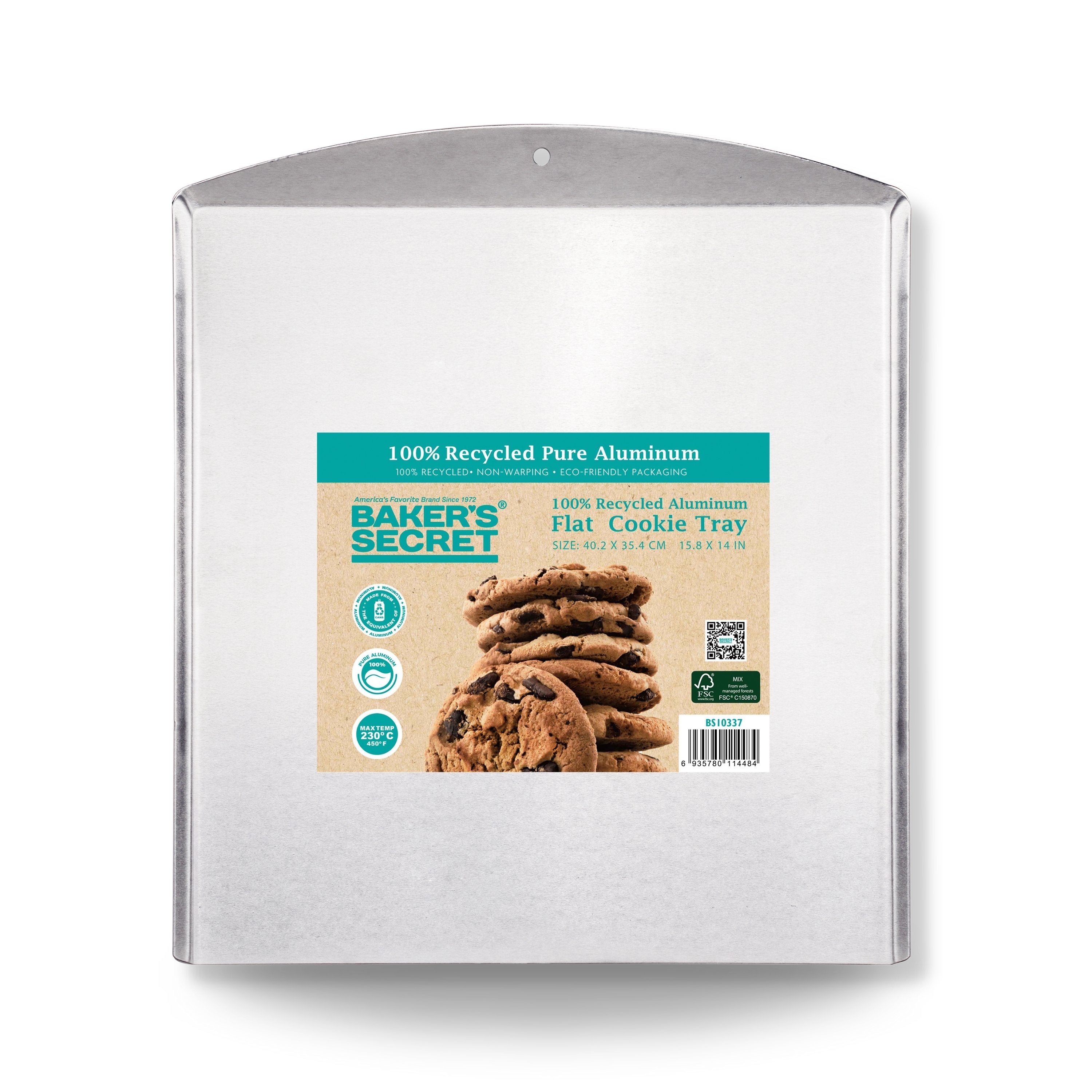 baker-s-secret-commercial-grade-natural-pure-aluminum-cookie-sheet-with-raised-e image 1