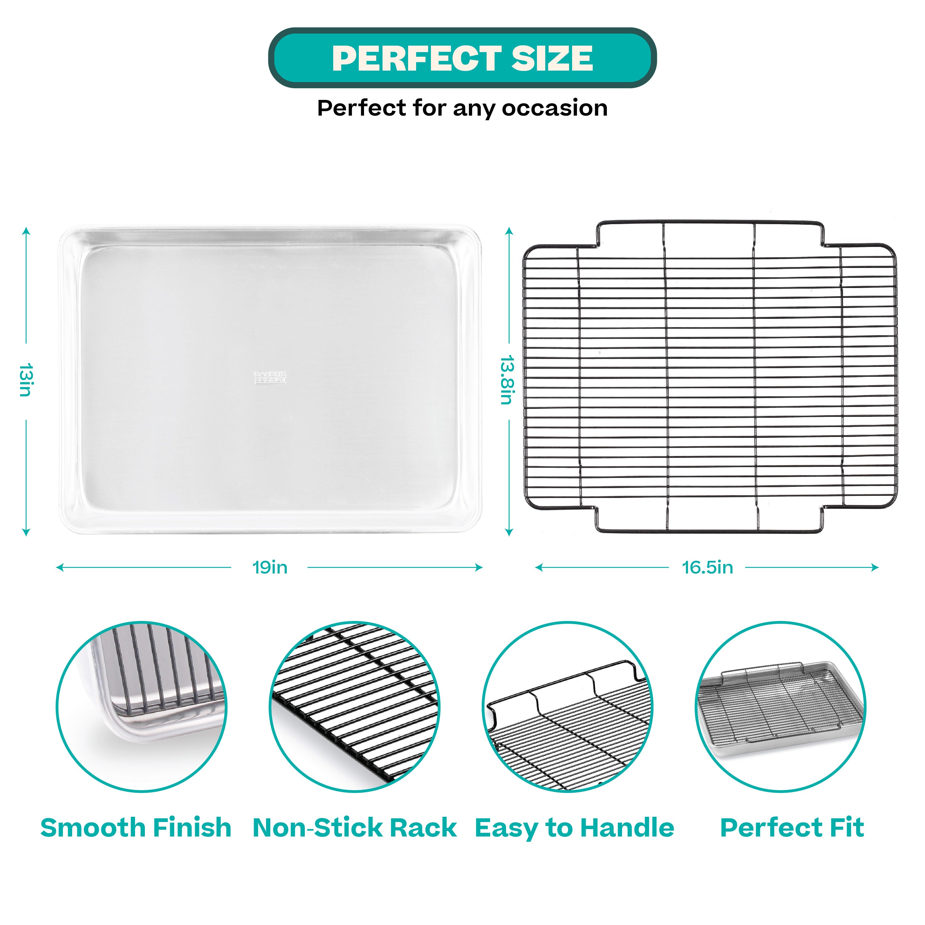 baker-s-secret-large-roaster-pan-with-non-stick-rack-19-x-13-100-recycled-alumin image 2