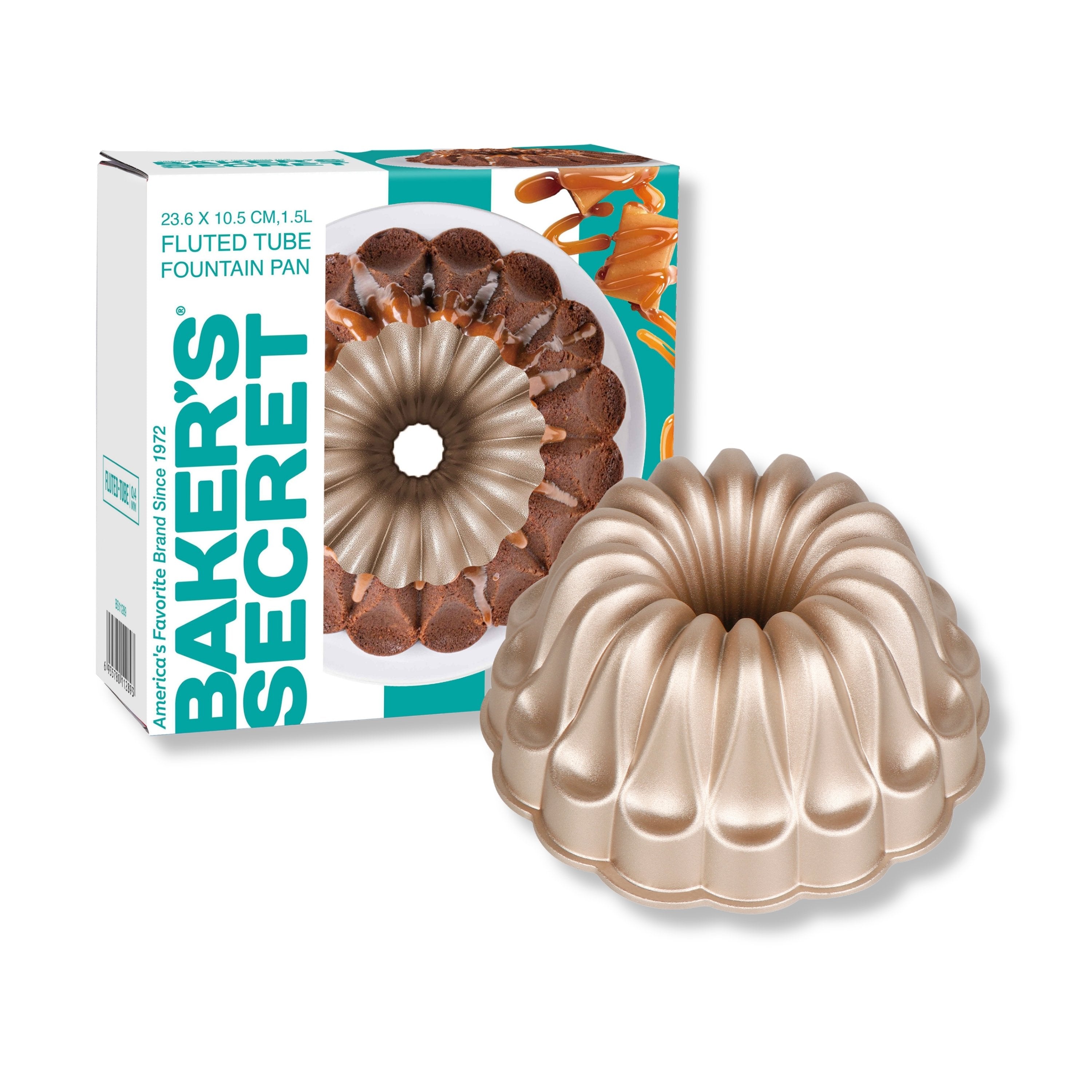 baker-s-secret-fountain-non-stick-cast-aluminum-fluted-tube-pan-9-double-layer-n image 3