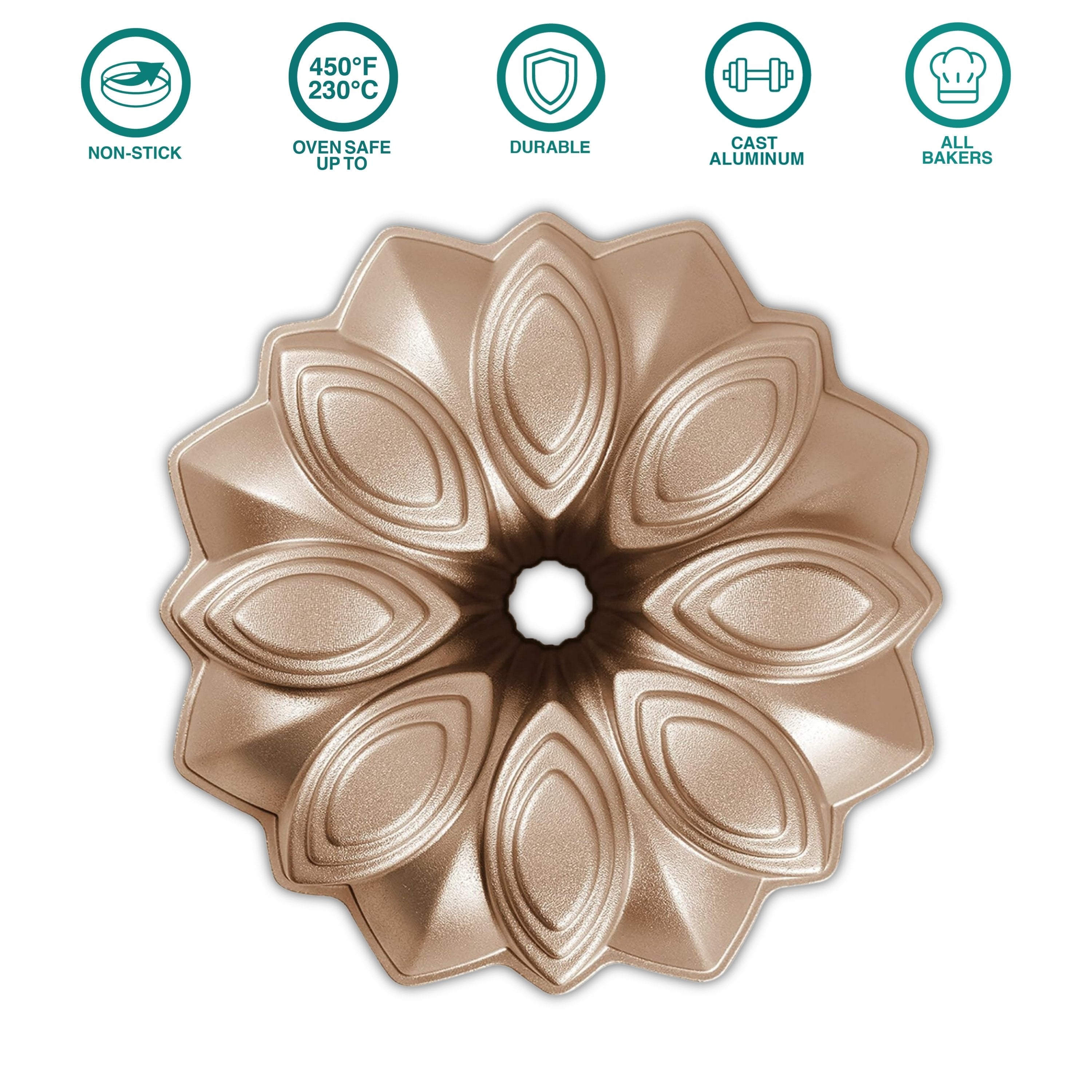 baker-s-secret-bloom-non-stick-fluted-tube-pan-9-heavy-gauge-cast-aluminum-with- image 3