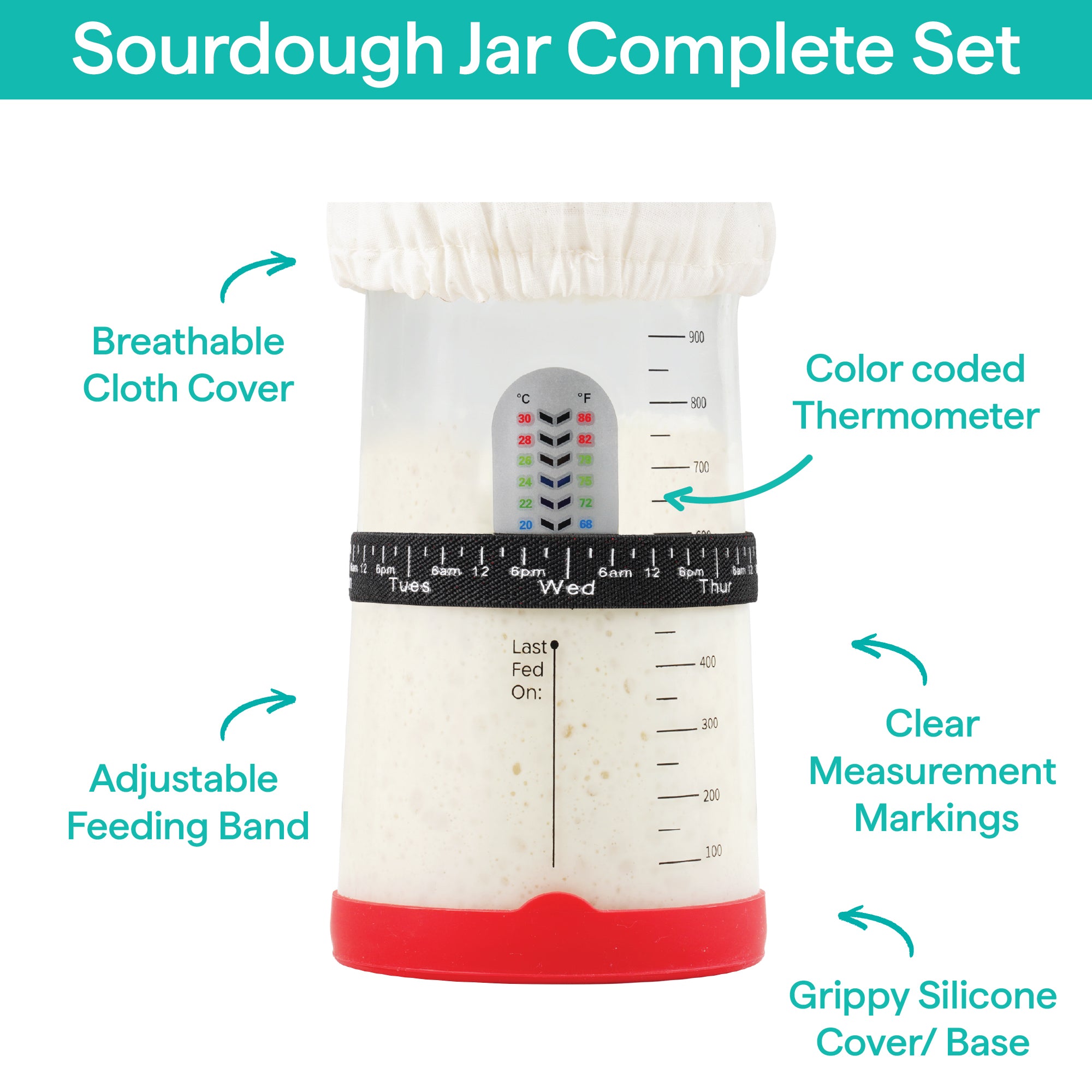 baker-s-secret-sourdough-starter-jar-set-40oz-complete-feeding-tracking-and-ther image 3