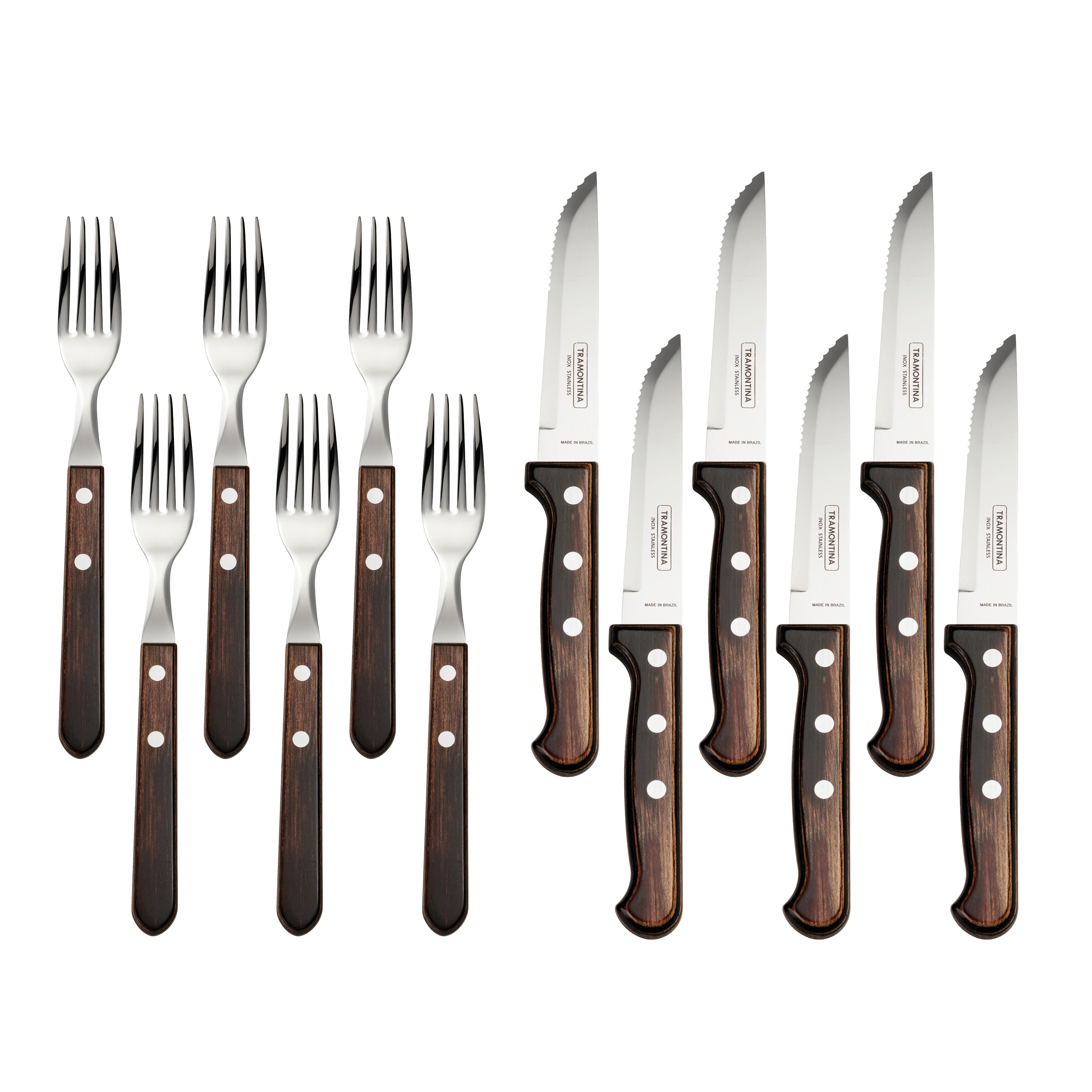 tramontina-churrasco-12-piece-polywood-fork-and-steak-knife-set-with-serrated-st image 4