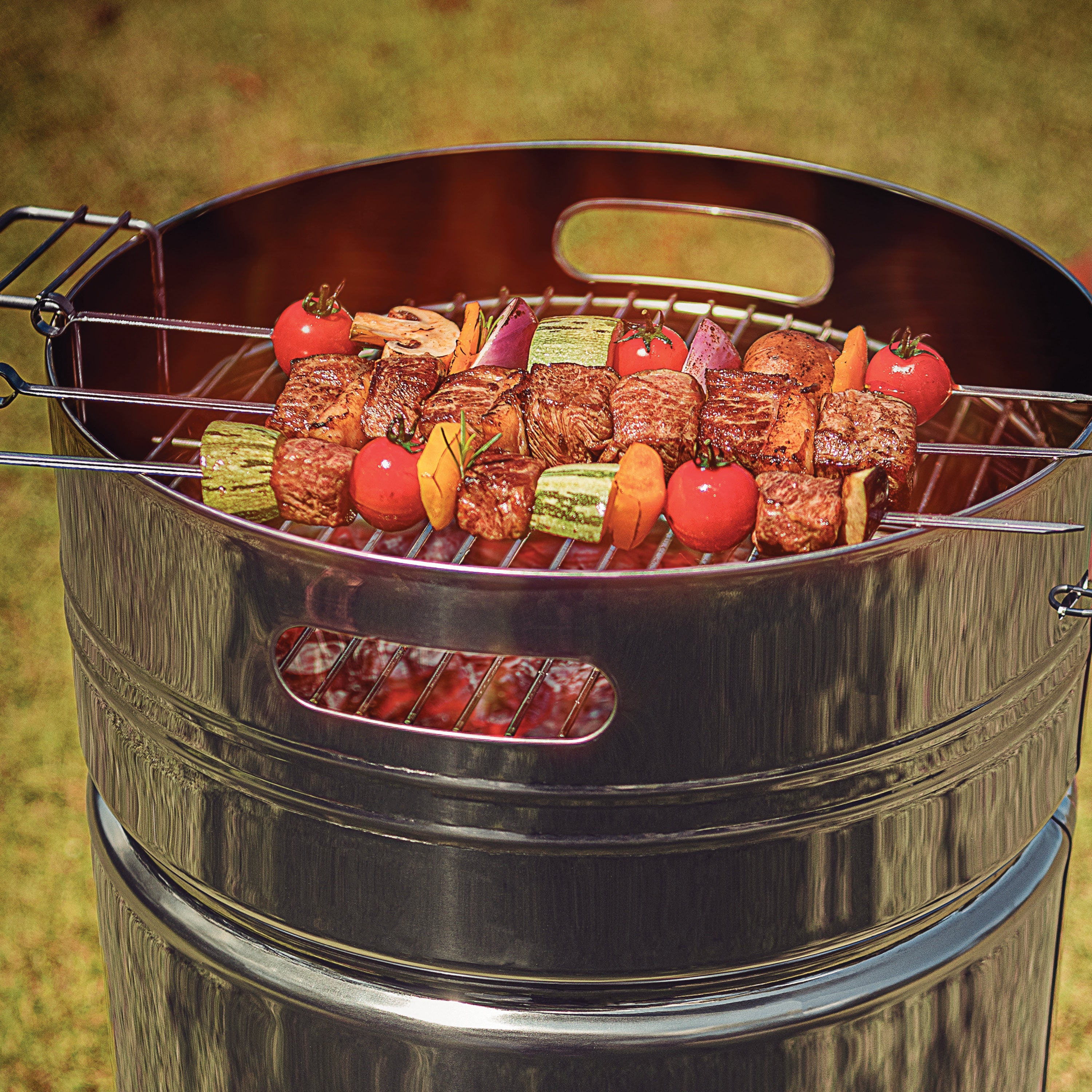 tramontina-15-5-inch-stainless-steel-round-bbq-charcoal-grill-with-lid-and-stand image 3