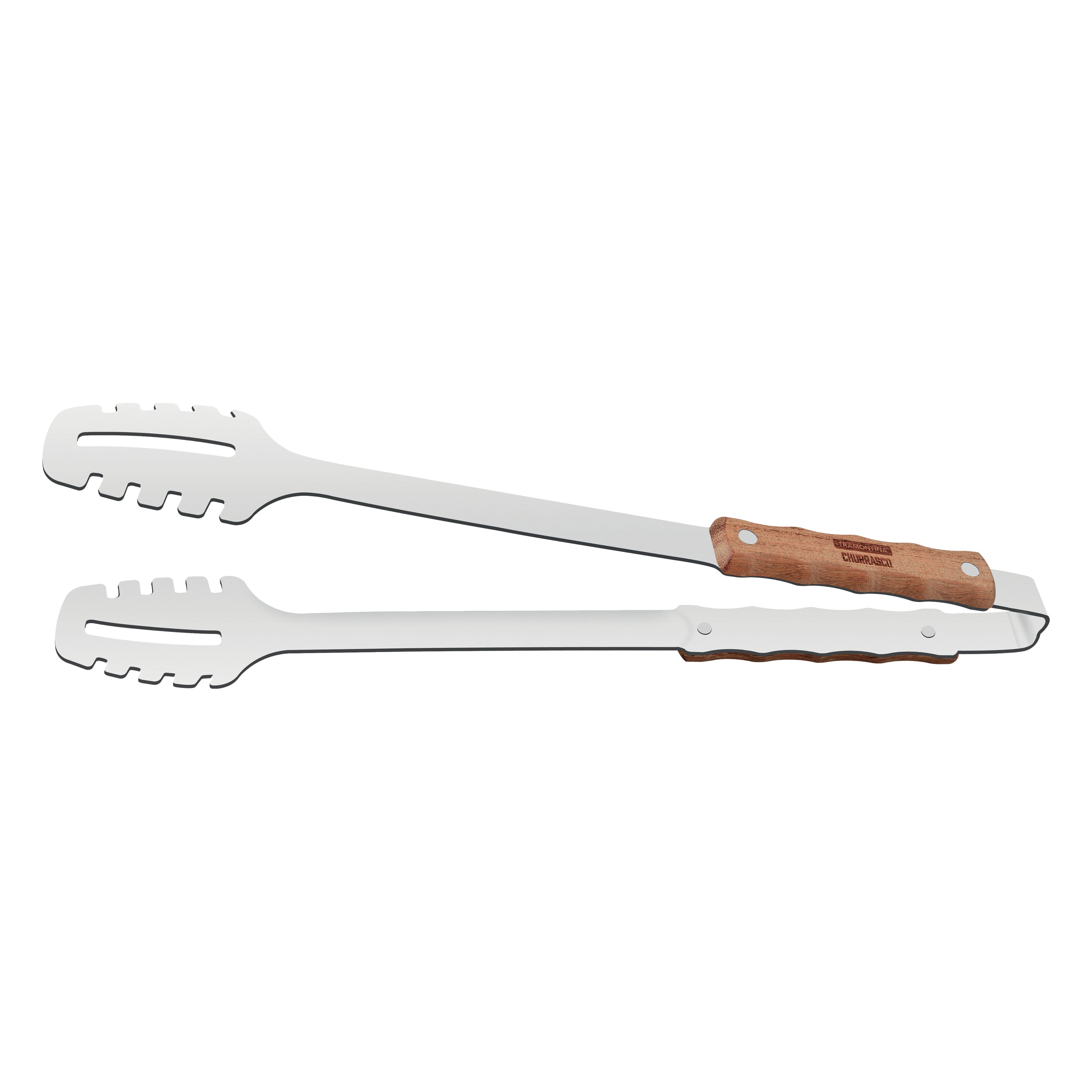 tramontina-churrasco-stainless-steel-bbq-tongs-with-wood-handle image 8