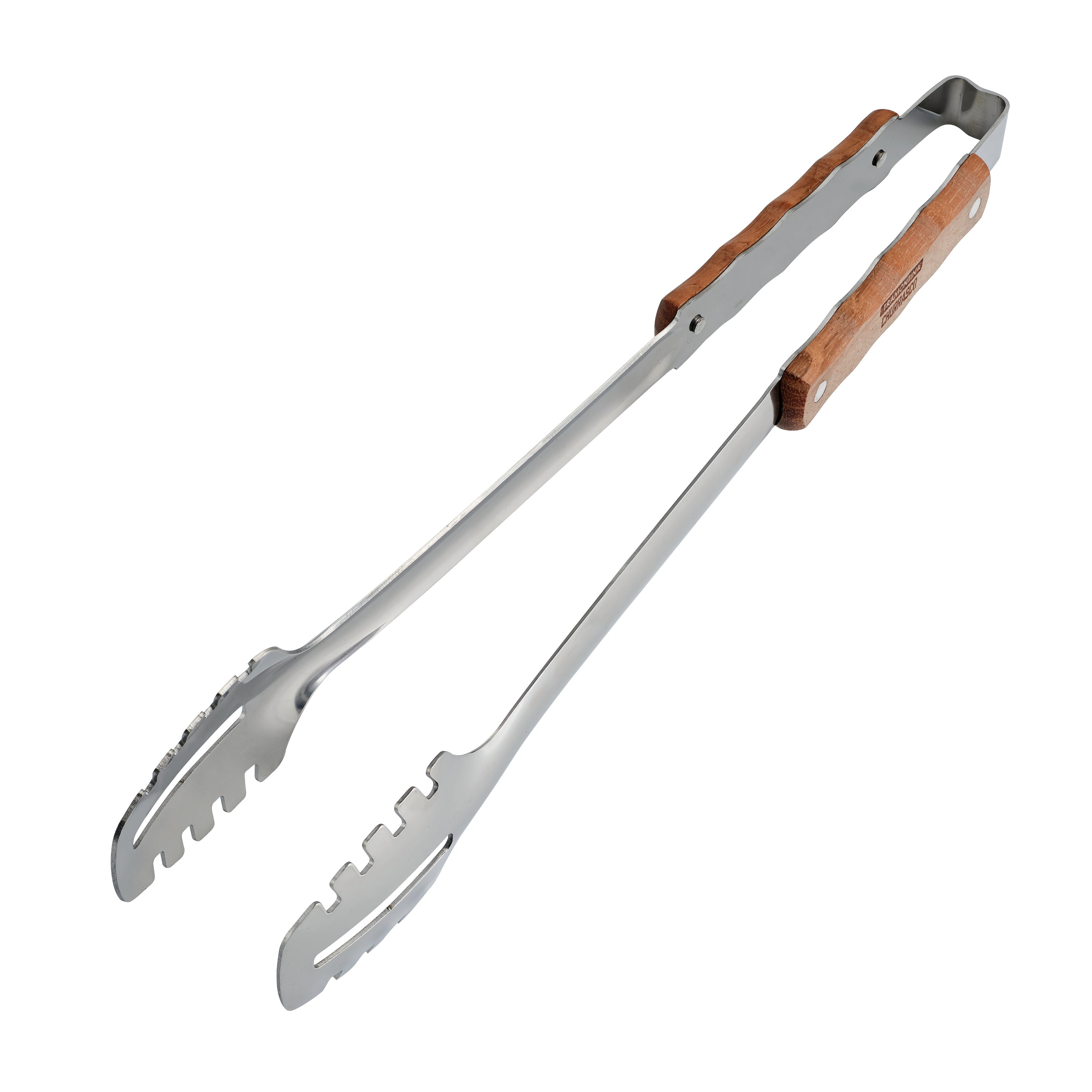 tramontina-churrasco-stainless-steel-bbq-tongs-with-wood-handle image 1