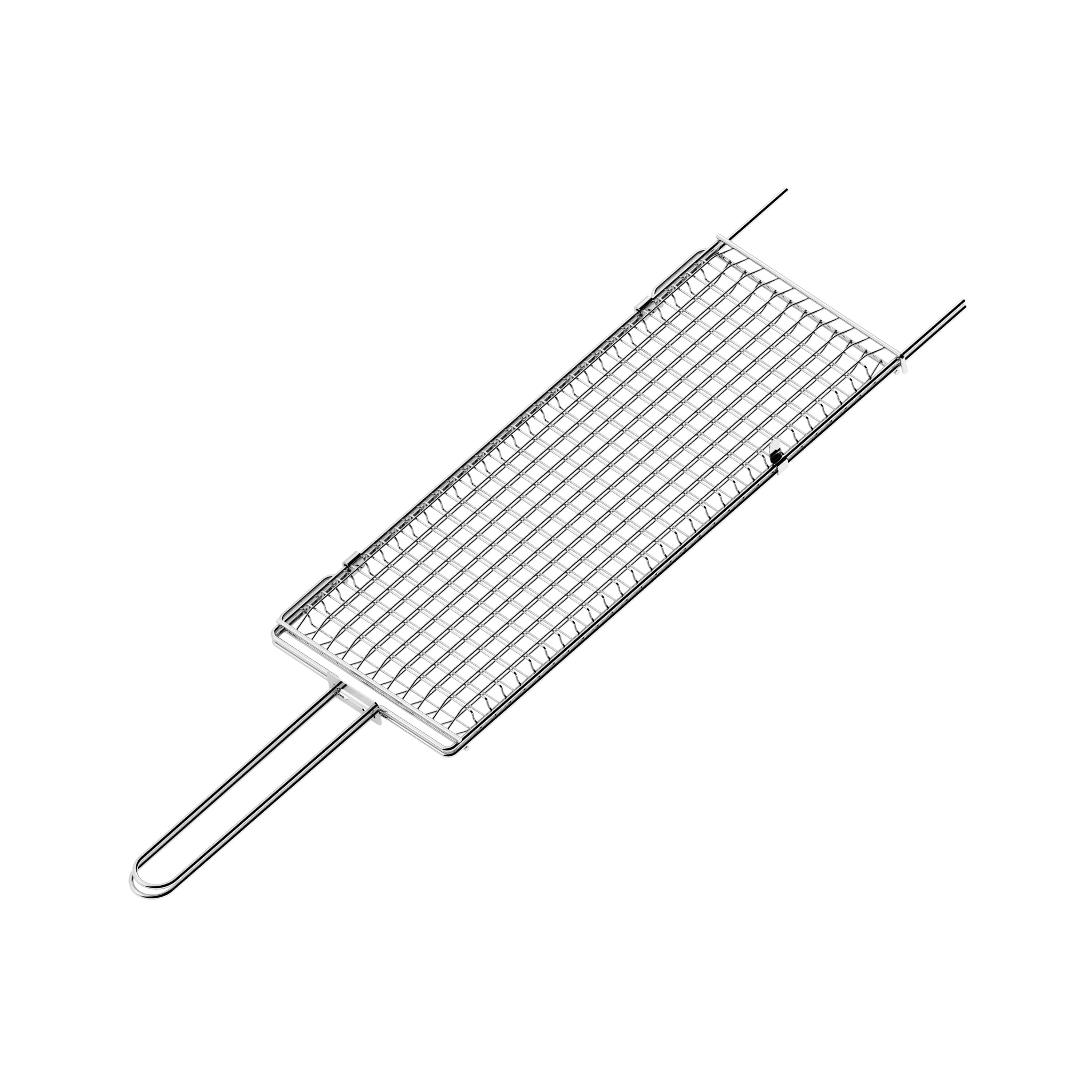tramontina-churrasco-bbq-18-x-7-inch-stainless-steel-flat-grill-basket-with-curv image 1
