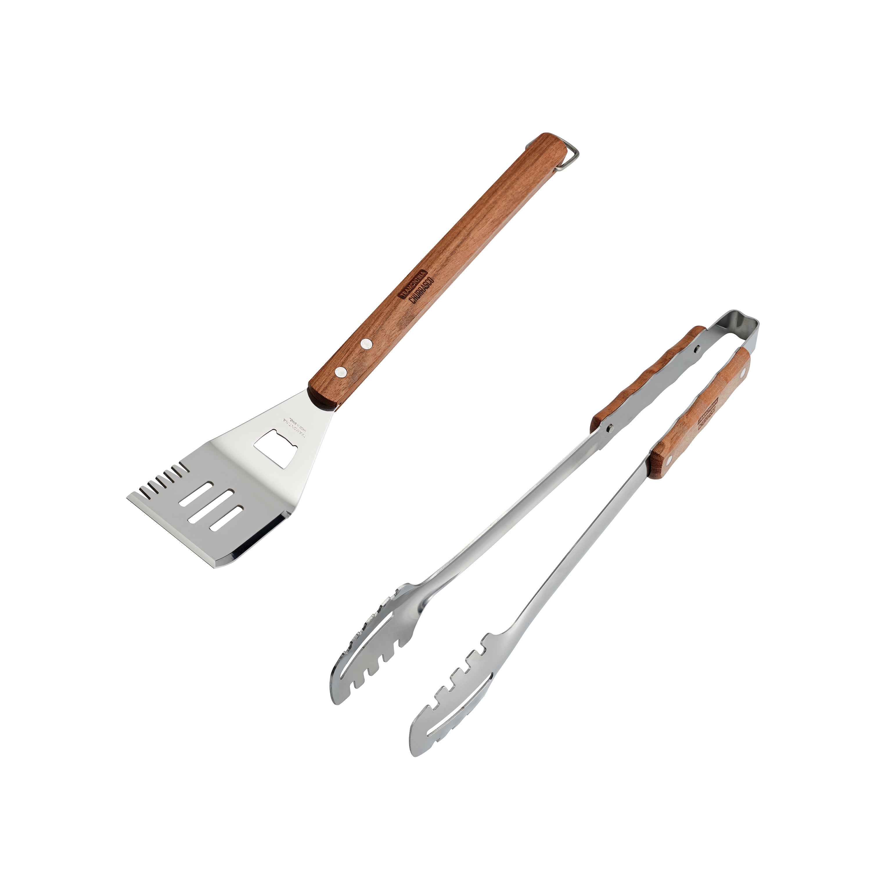 tramontina-churrasco-2-piece-bbq-tool-set-with-spatula-and-barbecue-tongs-stainl image 1