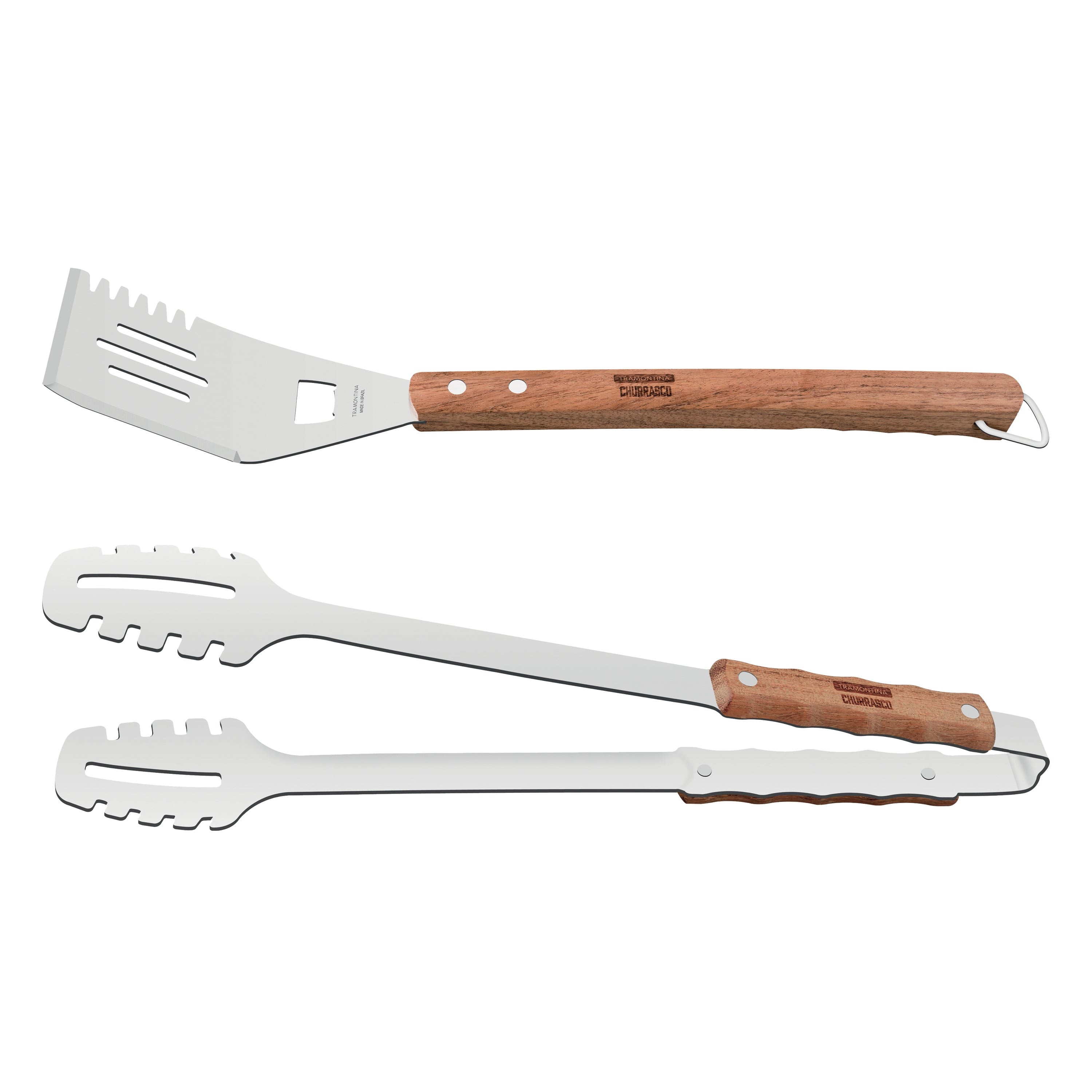 tramontina-churrasco-2-piece-bbq-tool-set-with-spatula-and-barbecue-tongs-stainl image 3