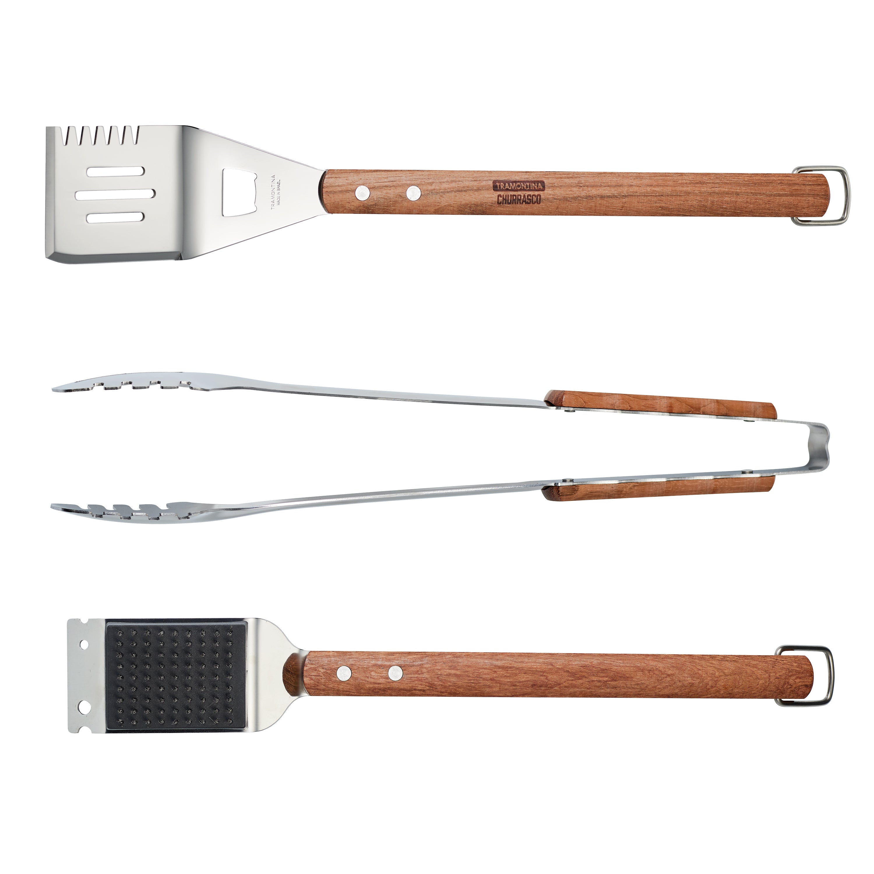 tramontina-churrasco-3-piece-essential-bbq-tool-set-with-spatula-tongs-and-grill image 7