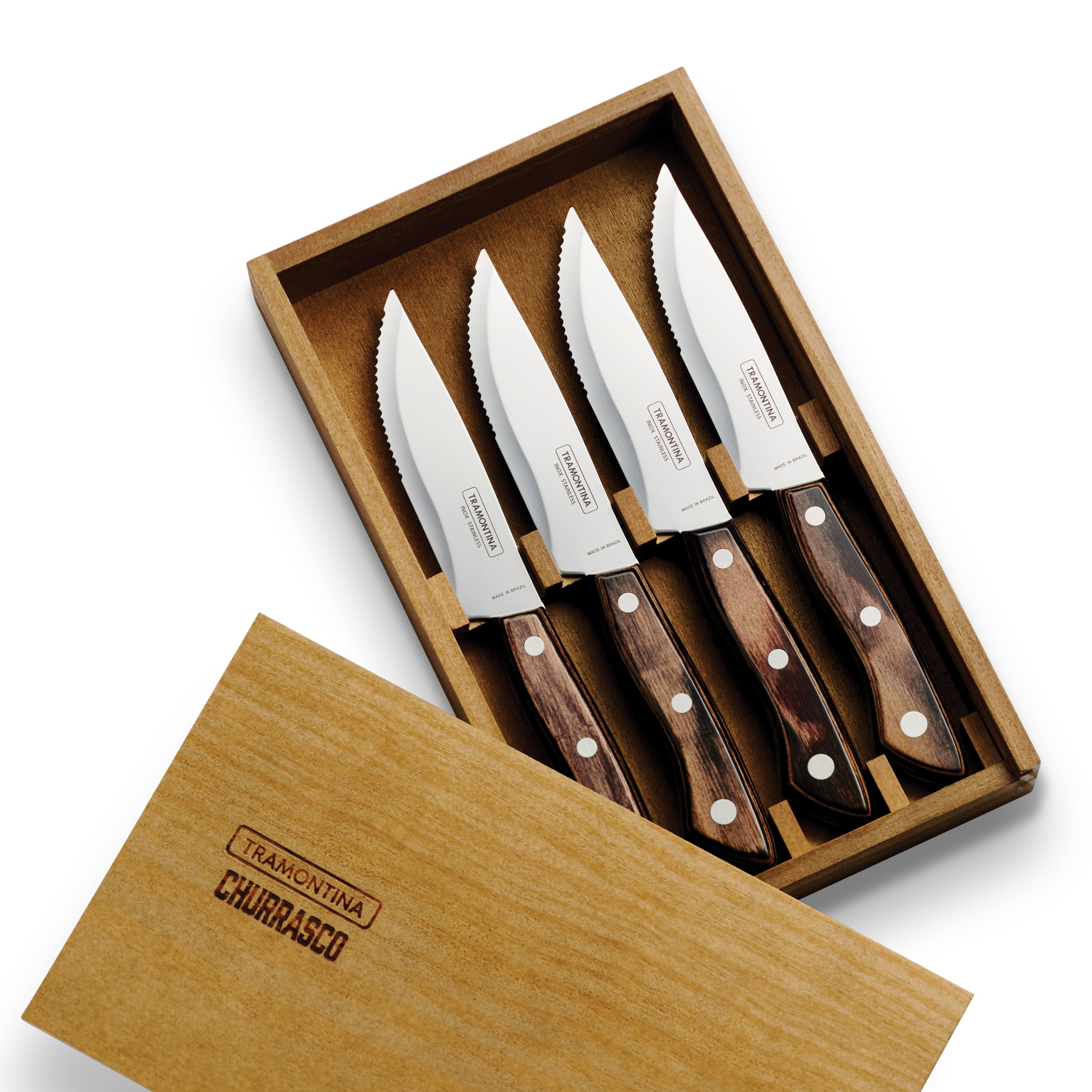 tramontina-churrasco-bbq-4-piece-porterhouse-steak-knife-set-with-wood-gift-box image 1