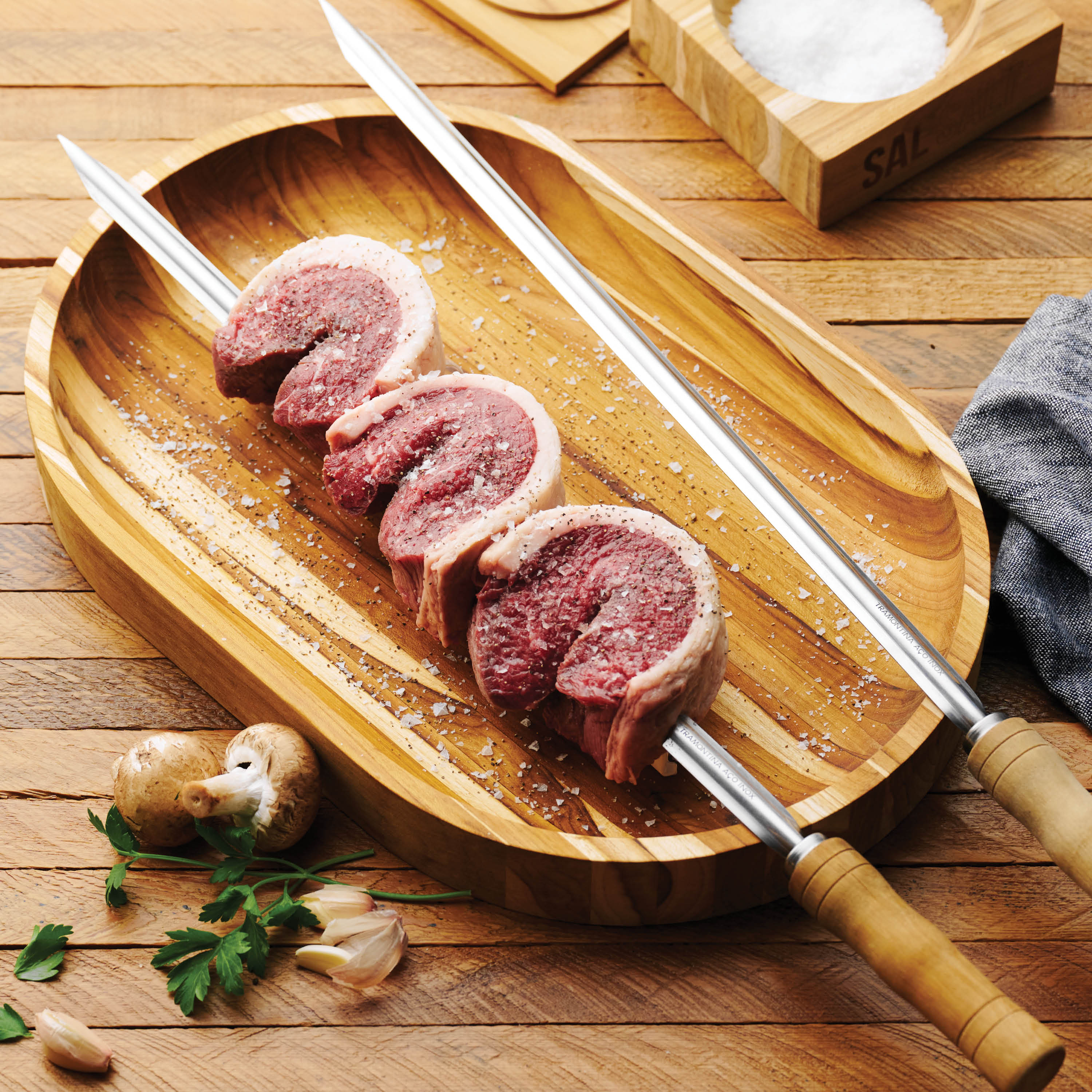 tramontina-churrasco-bbq-teak-wood-curved-serving-platter image 2