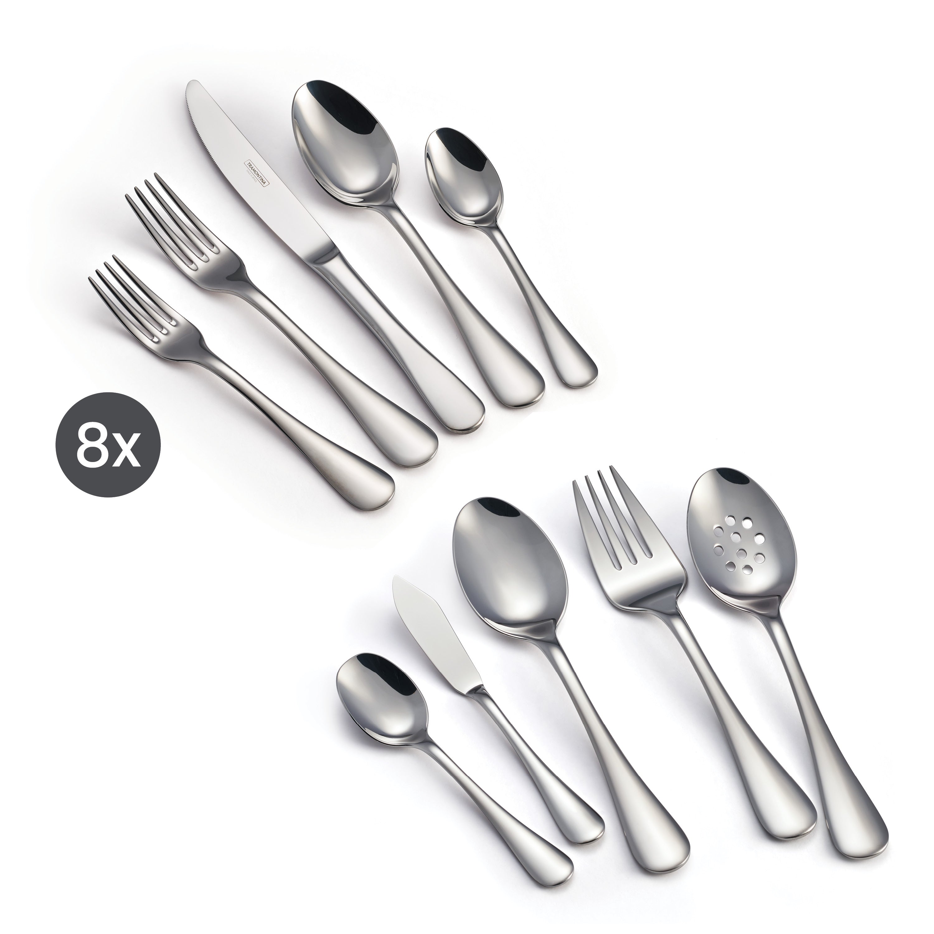 tramontina-classic-18-10-stainless-steel-45-piece-flatware-set-service-for-8 image 1