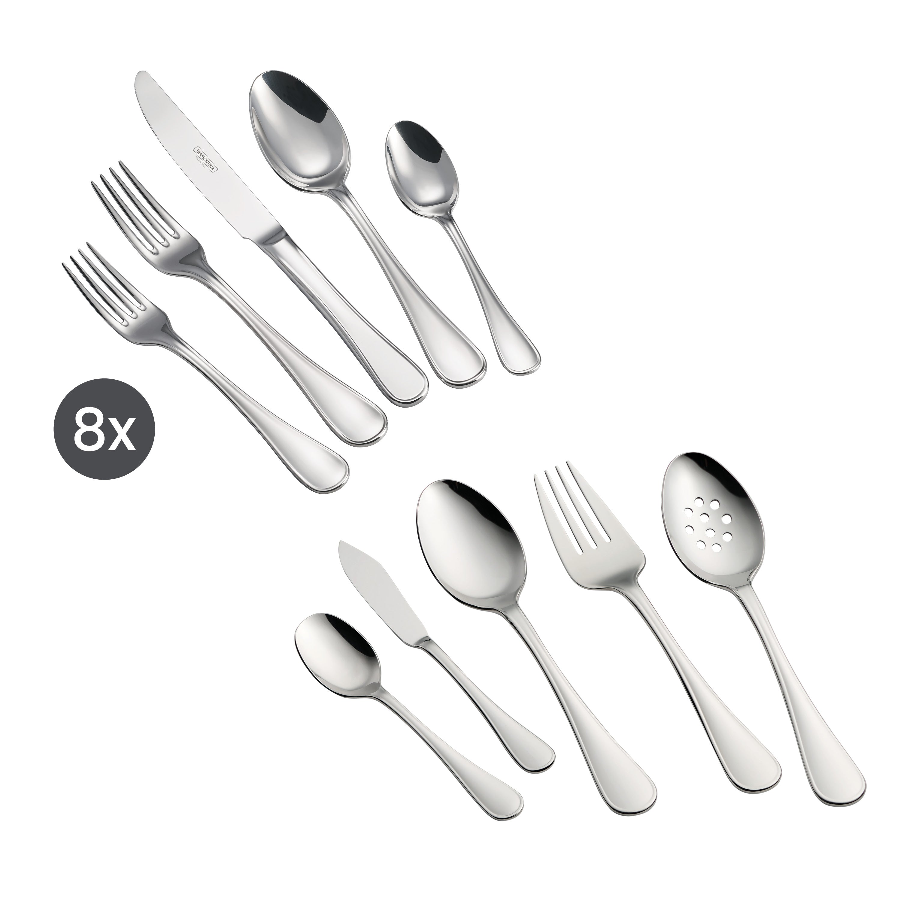 tramontina-firenze-45-piece-18-10-stainless-steel-flatware-set-service-for-8-wit image 1