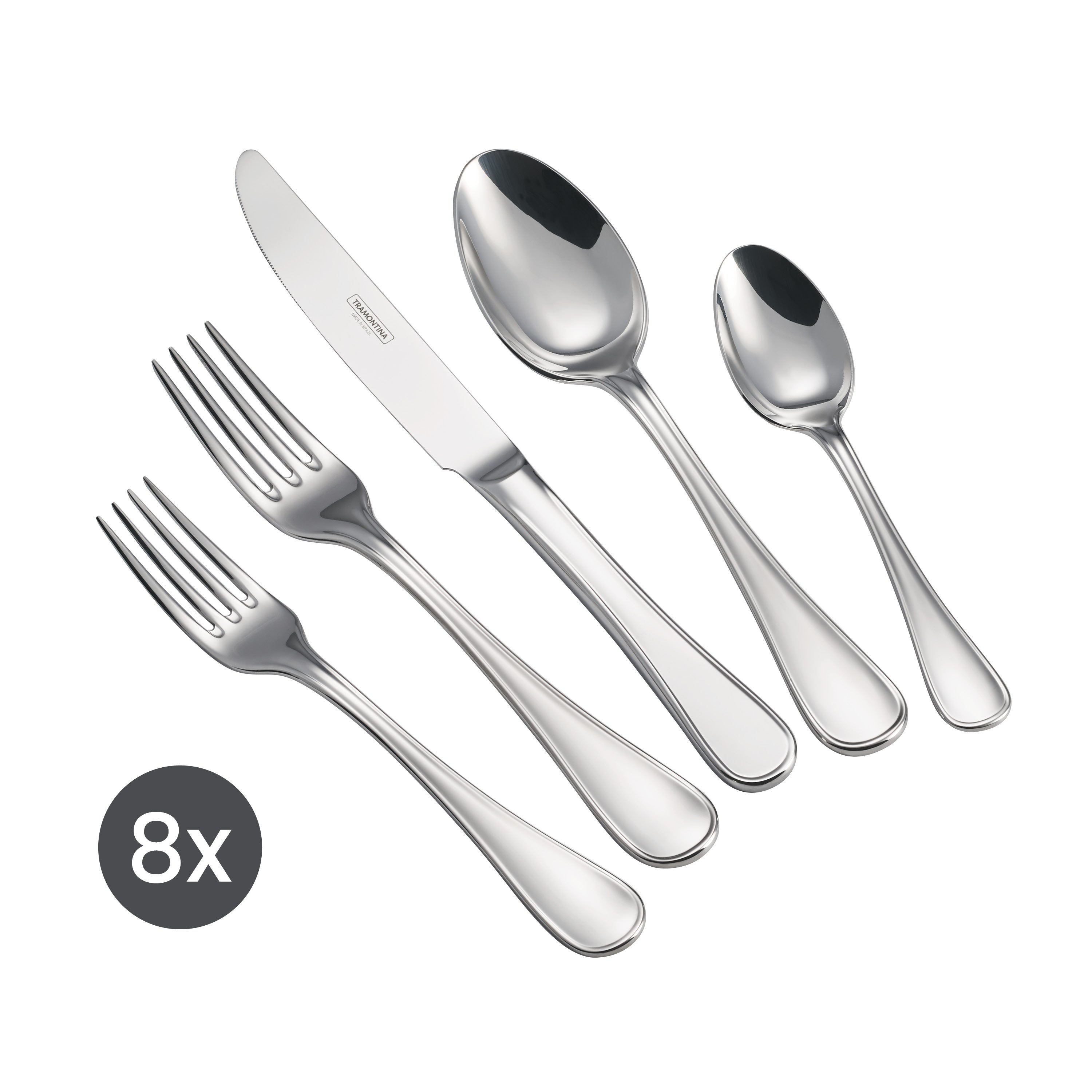 tramontina-firenze-45-piece-18-10-stainless-steel-flatware-set-service-for-8-wit image 3