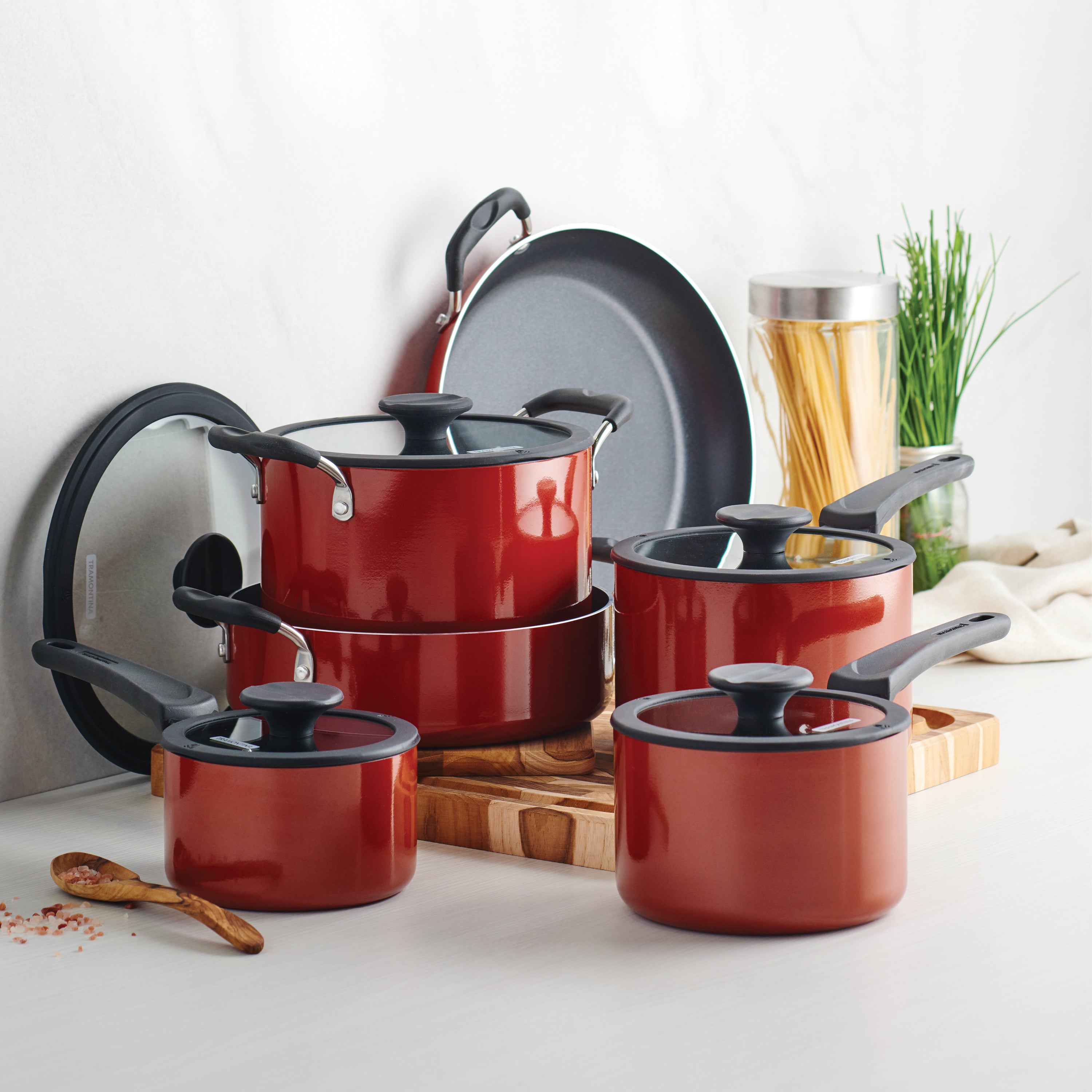 tramontina-nesting-11-piece-nonstick-cookware-set-with-porcelain-enamel-exterior image 2