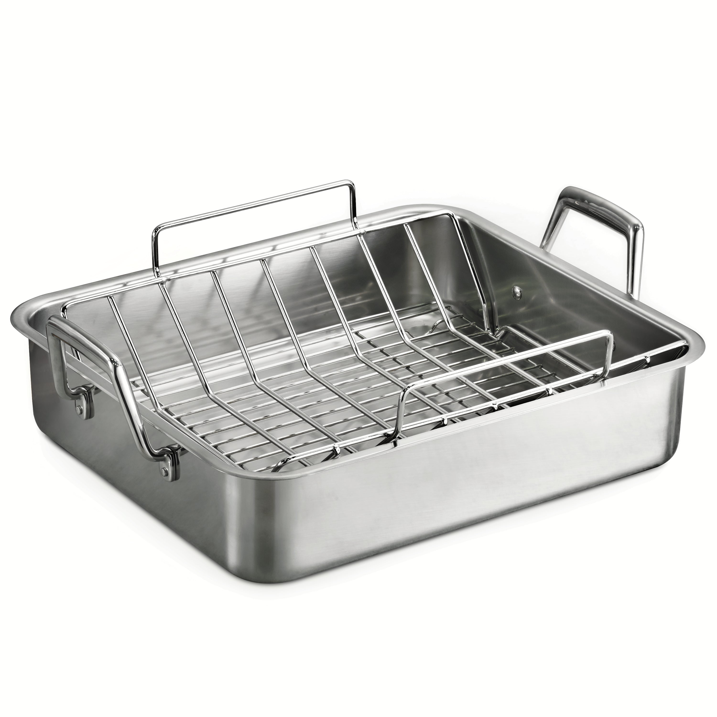 tramontina-prima-16-5-in-stainless-steel-deep-roasting-pan-with-basting-grill-v- image 4