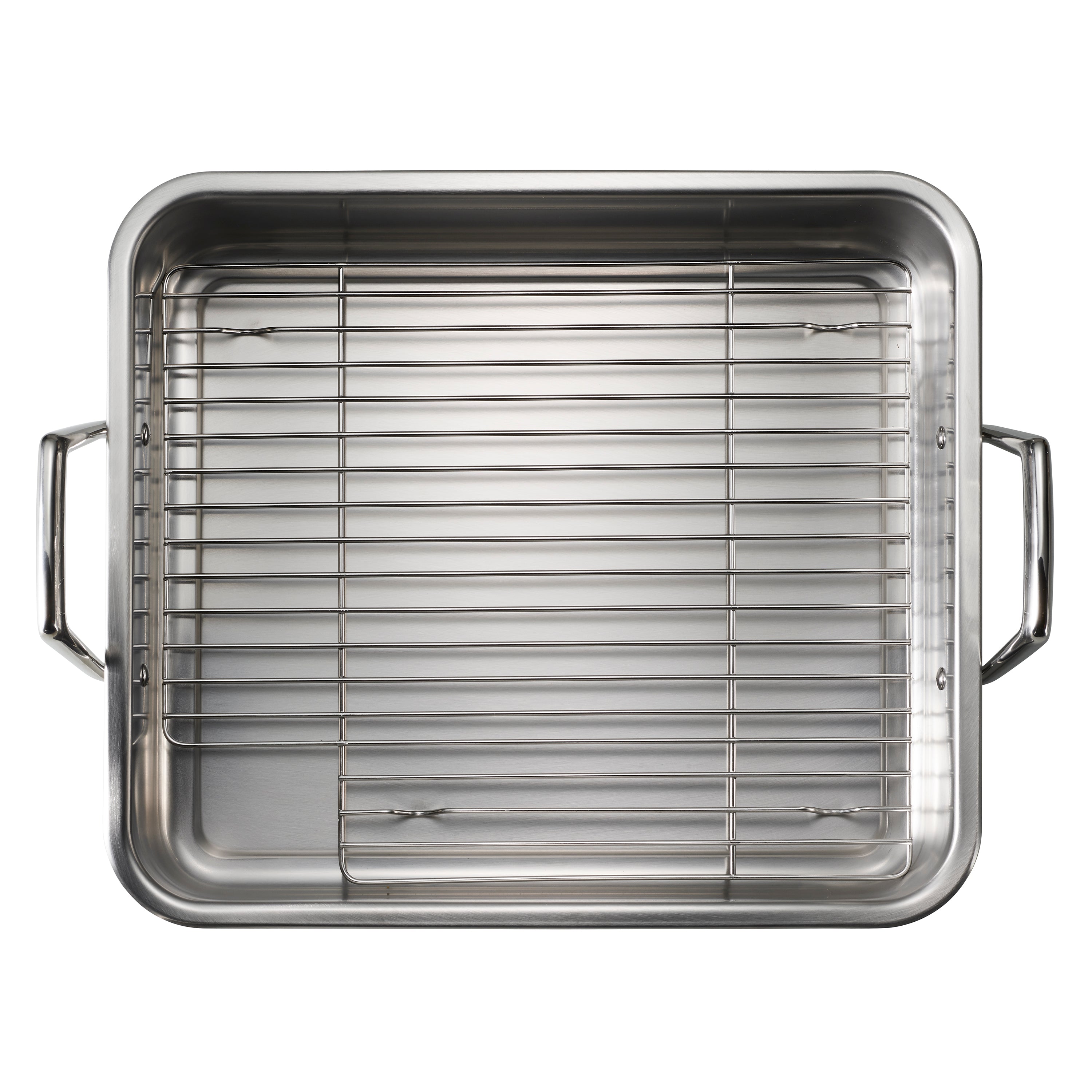tramontina-prima-16-5-in-stainless-steel-deep-roasting-pan-with-basting-grill-v- image 1
