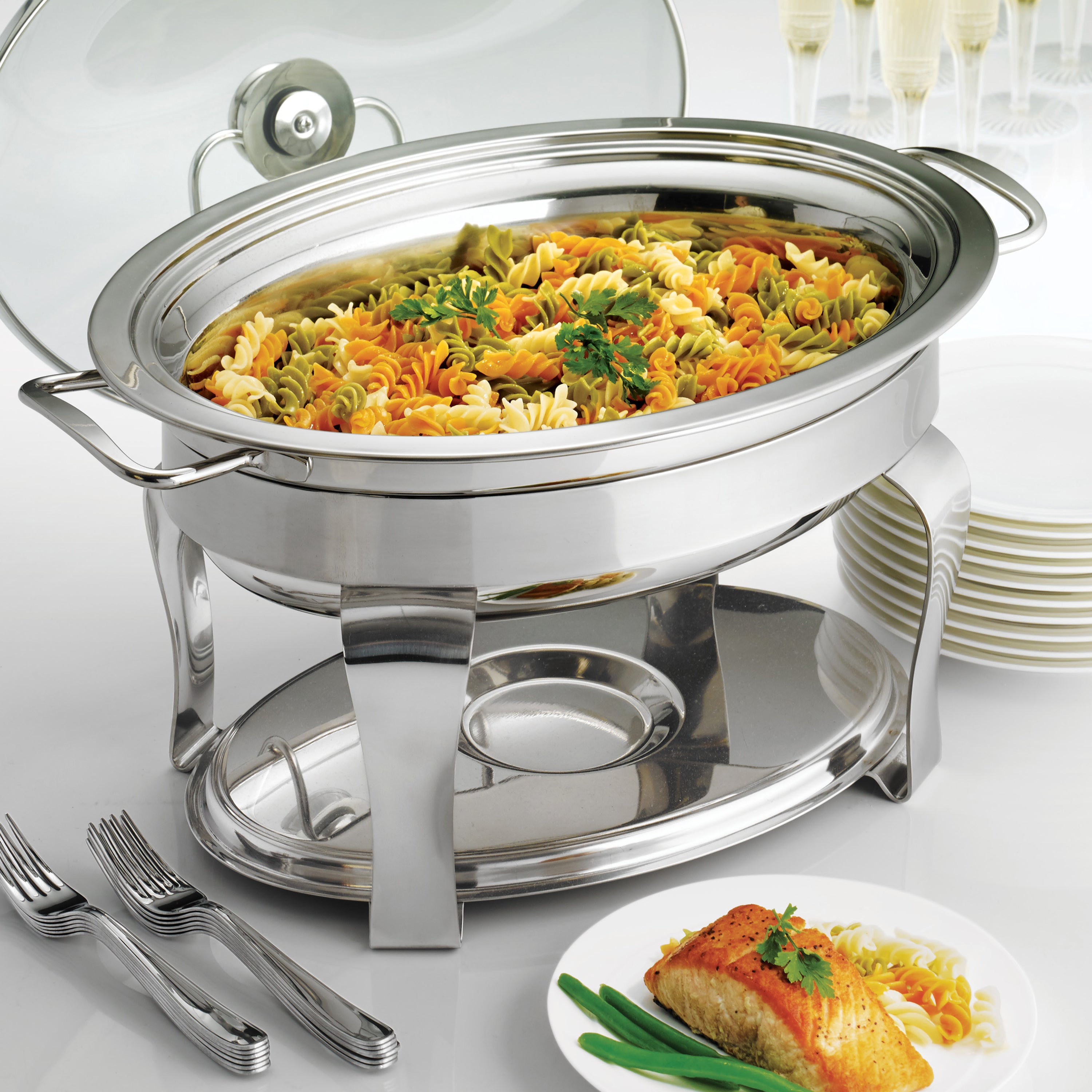 tramontina-proline-4-2-quart-stainless-steel-oval-chafing-dish image 2