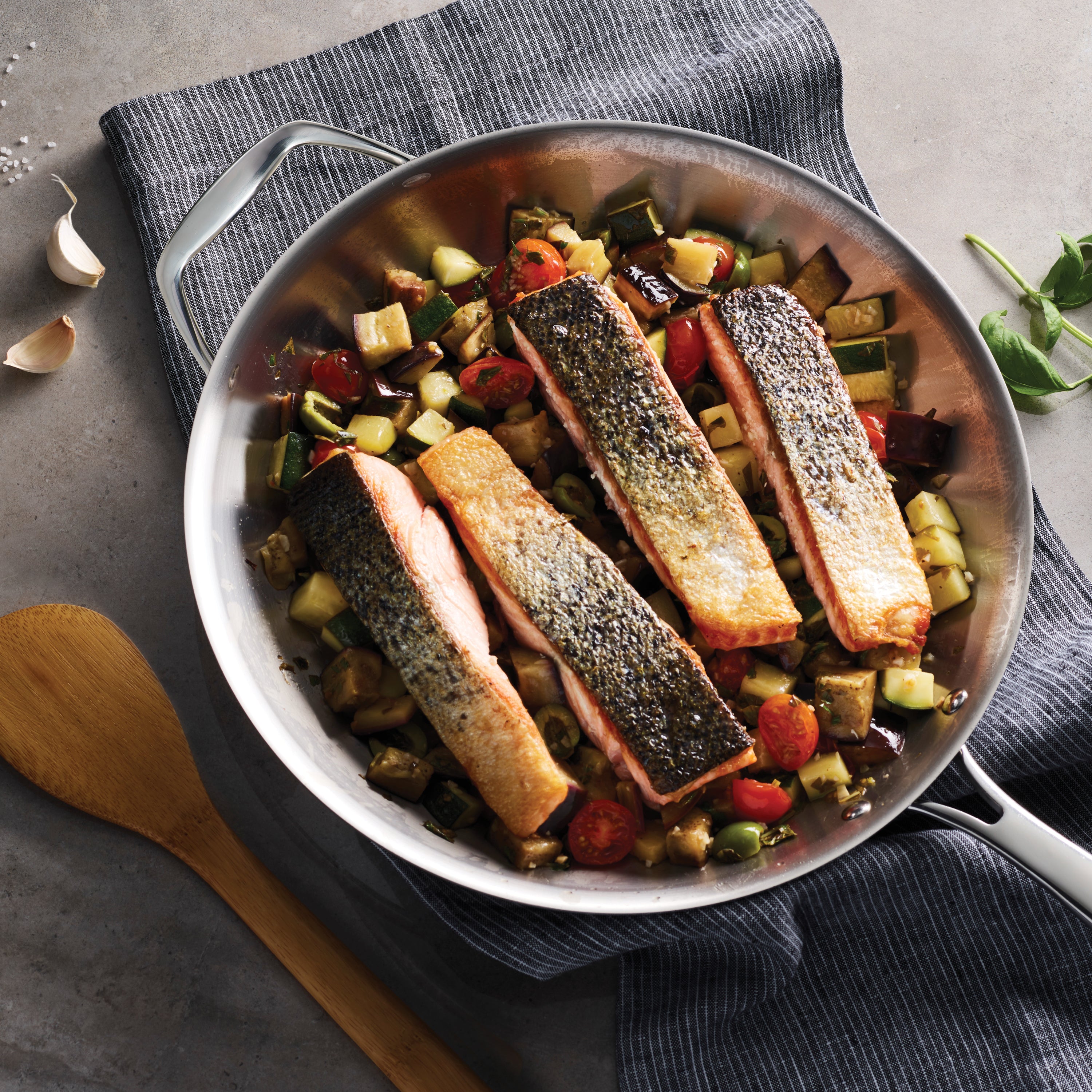 tramontina-signature-12-inch-tri-ply-clad-stainless-steel-fry-pan-with-helper-ha image 2