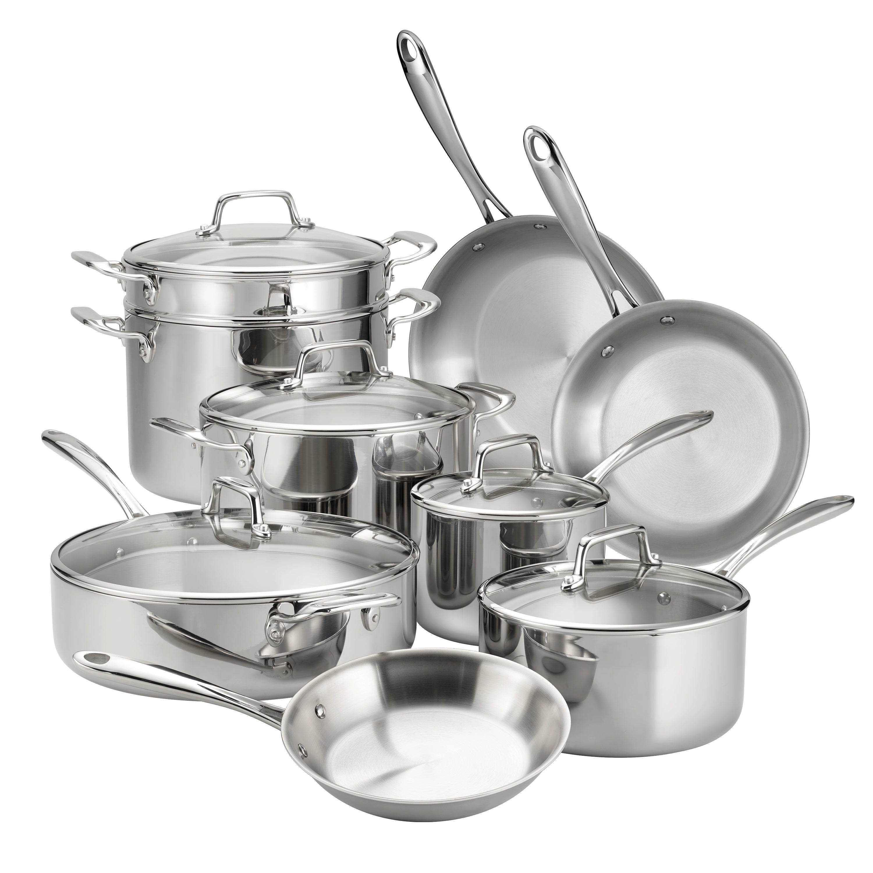tramontina-tri-ply-clad-stainless-steel-cookware-set-with-glass-lids-18-10-stain image 1