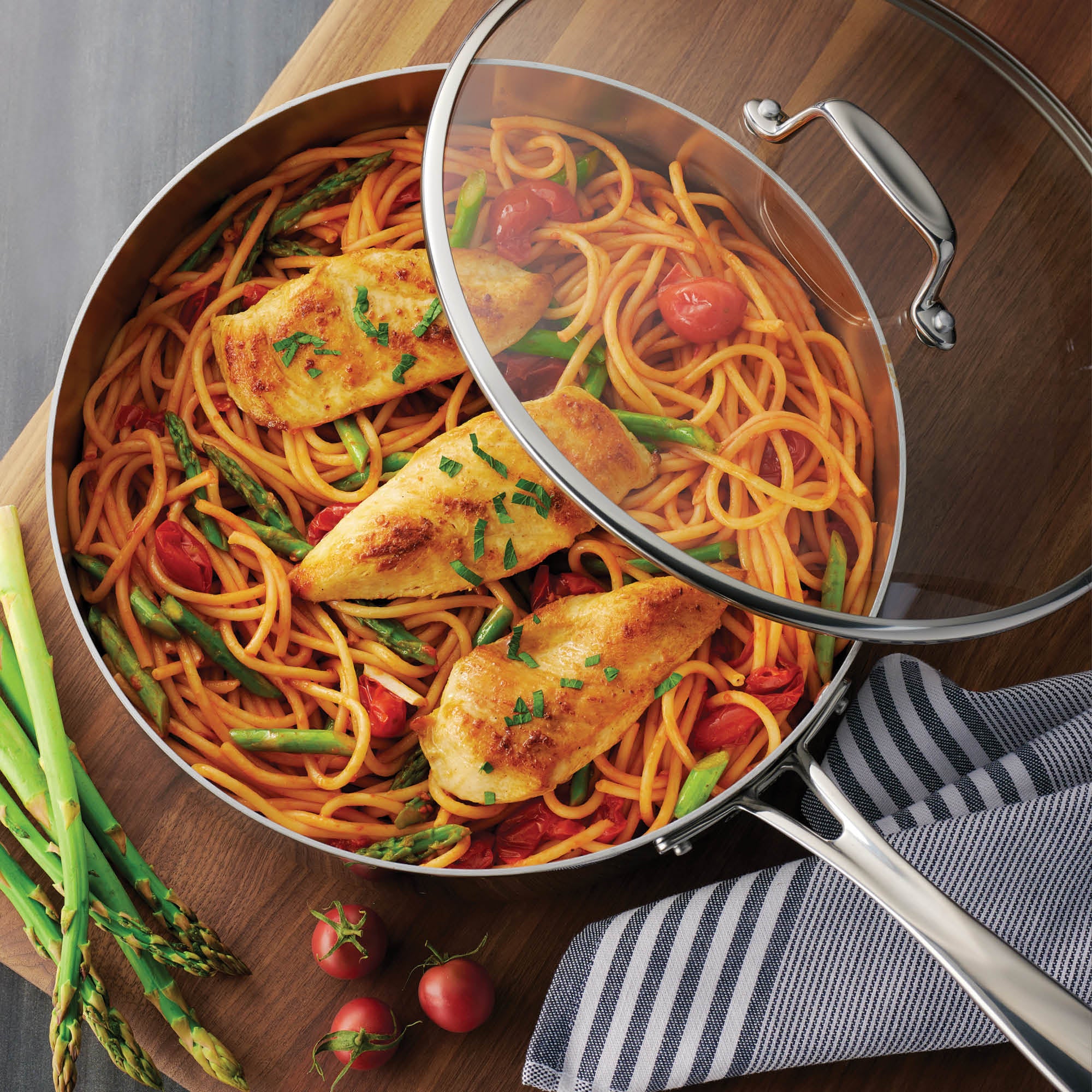 tramontina-3-quart-tri-ply-clad-stainless-steel-covered-deep-saute-pan-with-glas image 2